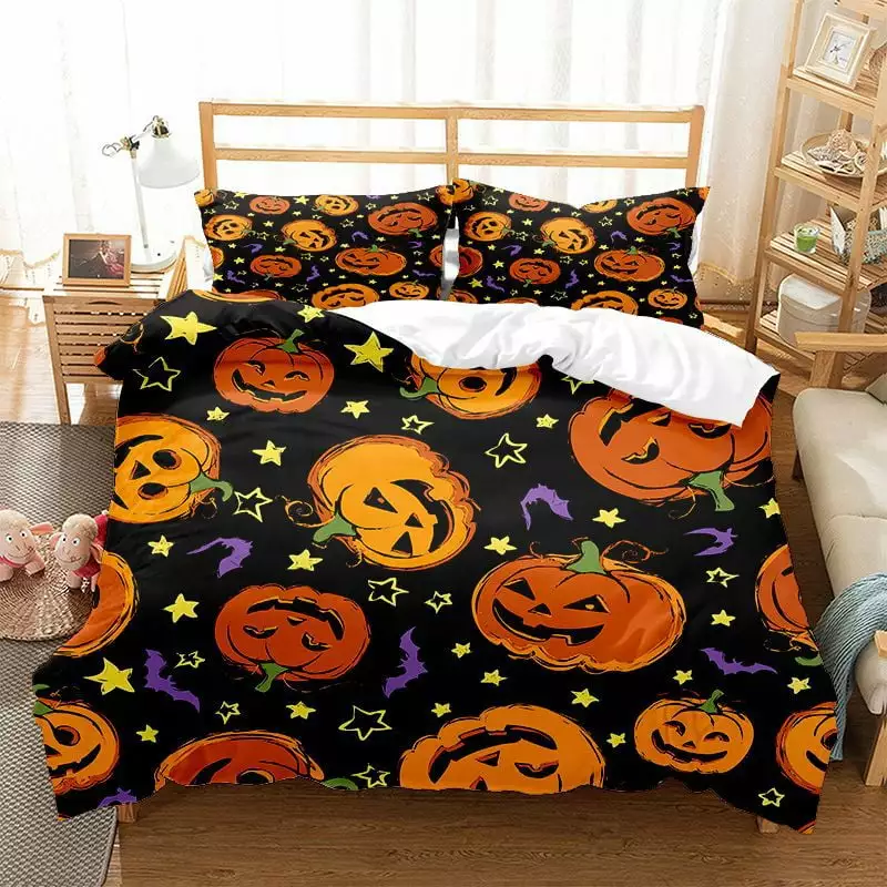 Quilt Sets with 2 Pillowcases-Theme Skull Couple Quilt Bedding Set. Queen Size Coverlet for All Season-Soft Cotton Lightweight Bedspread