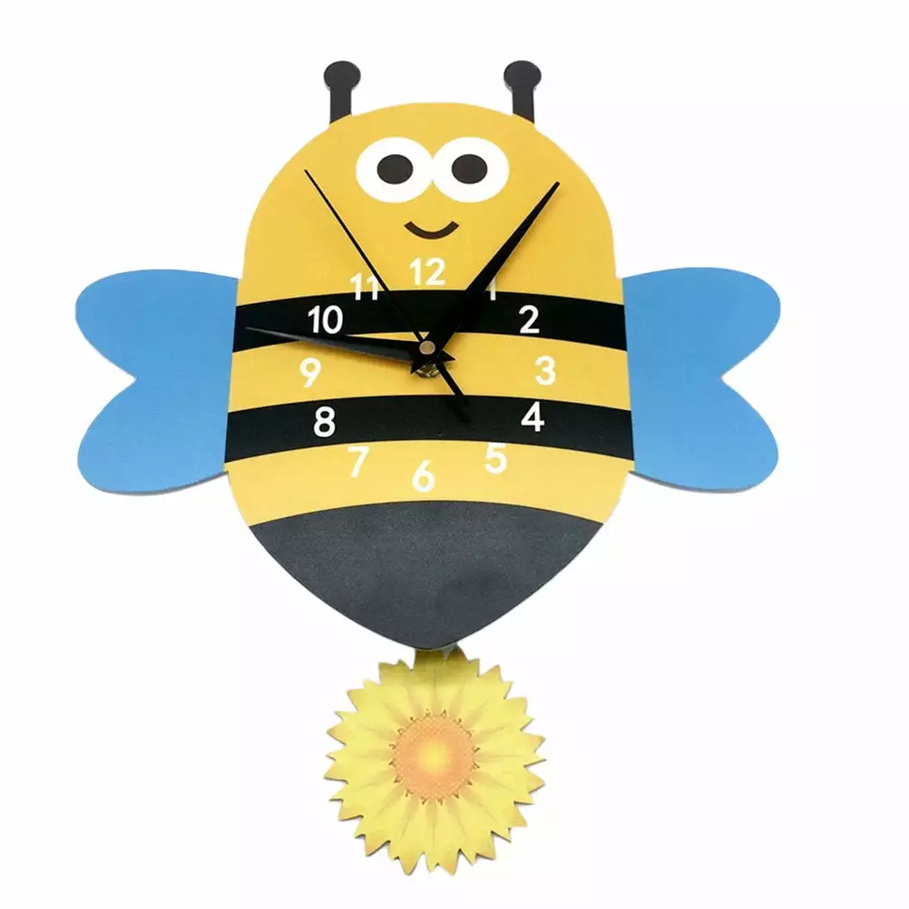 Cartoon Bee Shape Wall Clock Mute Clock Hanging Clock without Battery for Room