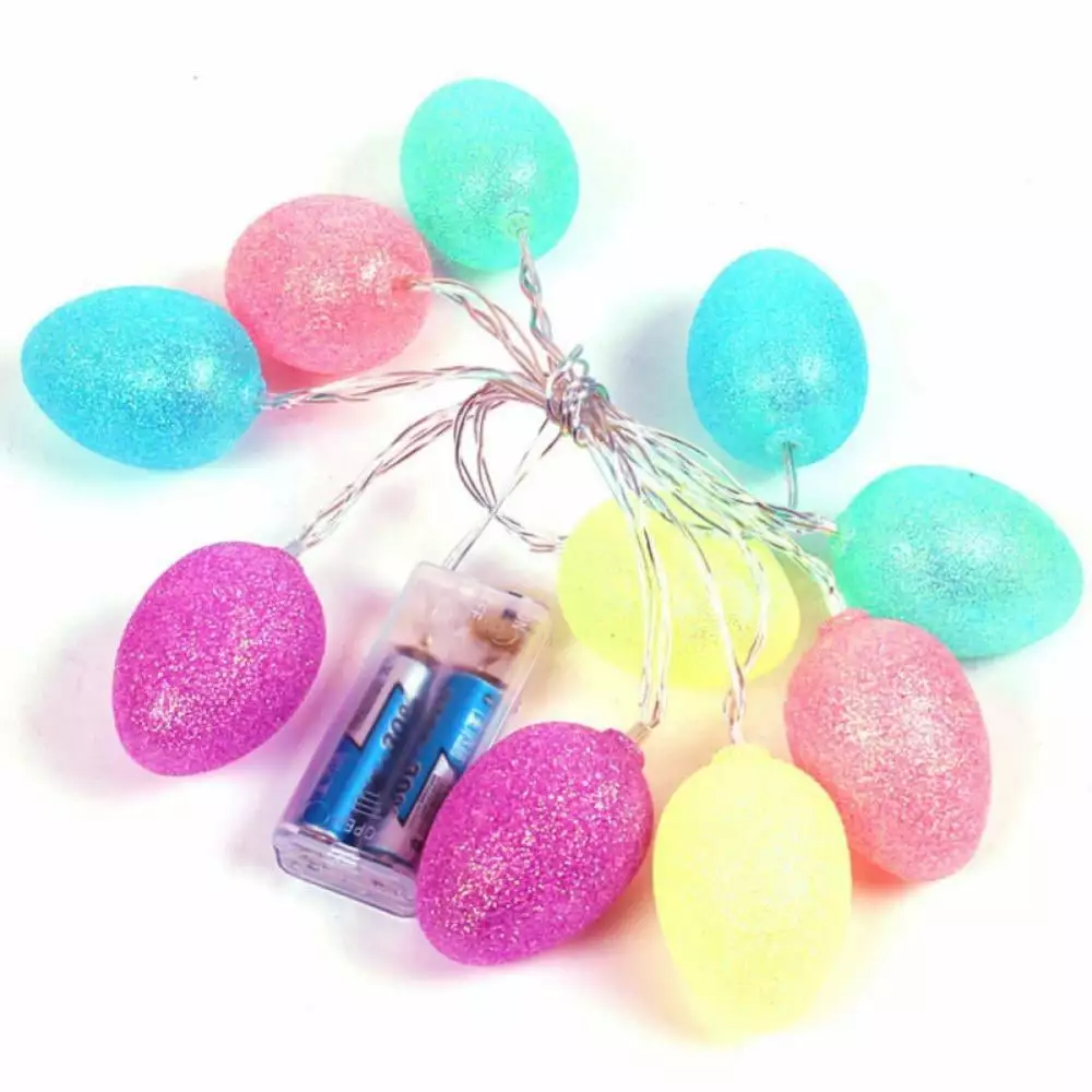 Easter Lights Decorations 8.5 Ft 20 Led Easter Eggs String Lights Battery Operated Fairy Lights Garland Easter Decorations for Home Party Indoor Outdoor Tree Bedroom