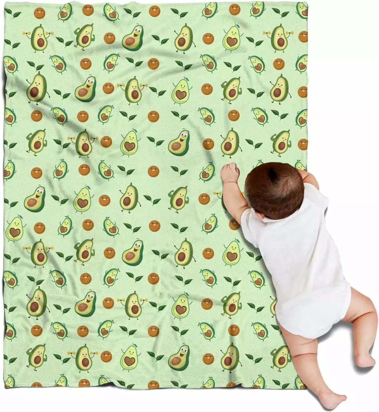 Soft Avocado Blanket for Kids Couch Room Kawaii Flannel Throw Blanket Decor for Girls