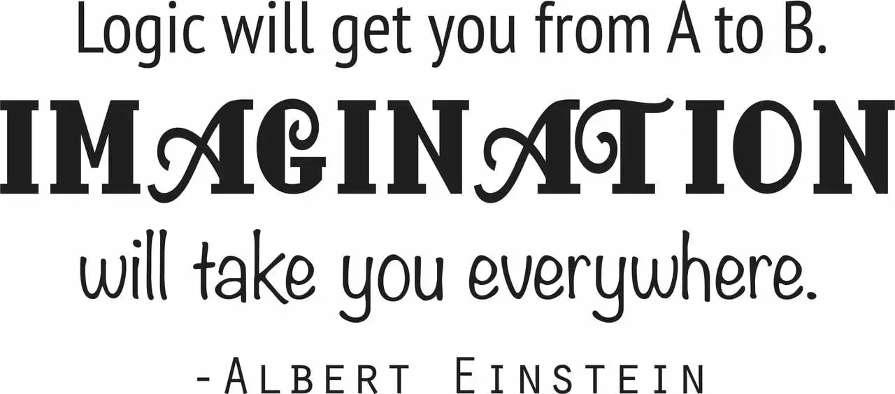 Albert Einstein Imagination Quote Decal - Vinyl Wall Sticker - 20x12