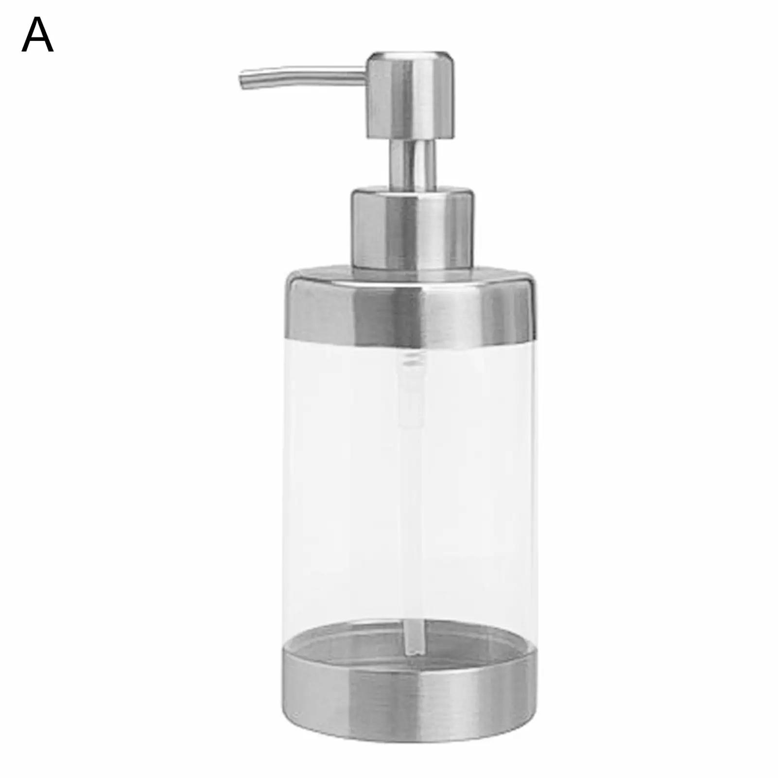 FaLX Transparent Dispenser Pump Bottle - Refillable - 304 Stainless Steel - Quick Distinguish Pump Bottles Container - for Bathroom