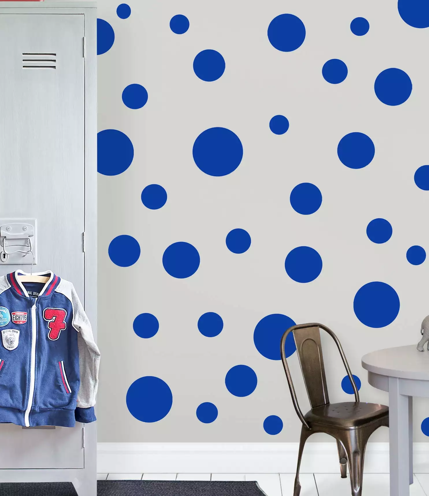 Blue Polka Dot Wall Decals Girls Boys Room Wall Decor Stickers Includes (63)Blue Wall Dots 1-6.5