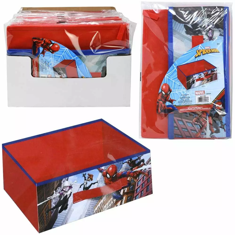 1 PC Spiderman Square Non-woven Storage cube with handle in PDQ- RED