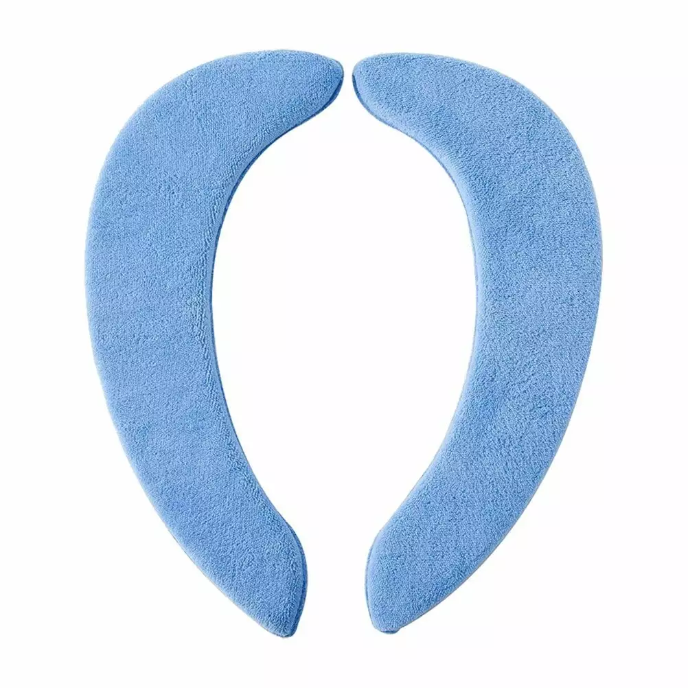 1 Pair Bathroom Toilet Seat Cushion Sticky Washroom Thicken Coral Fleece Washable Toilet Seat Lid Cover Pads (Blue. Covered Pattern)