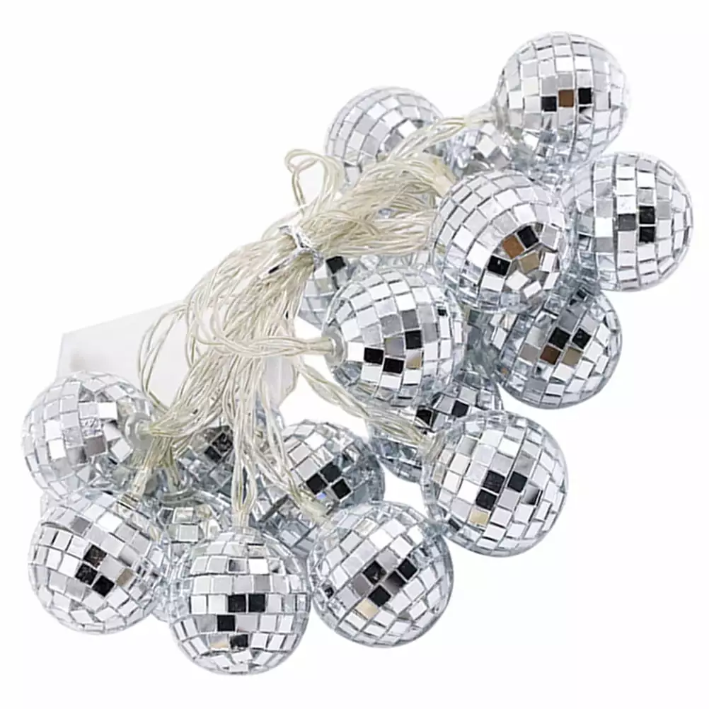 Eease LED Disco Ball String Lights Mini Ornaments Mirror Ball Tree Light Set