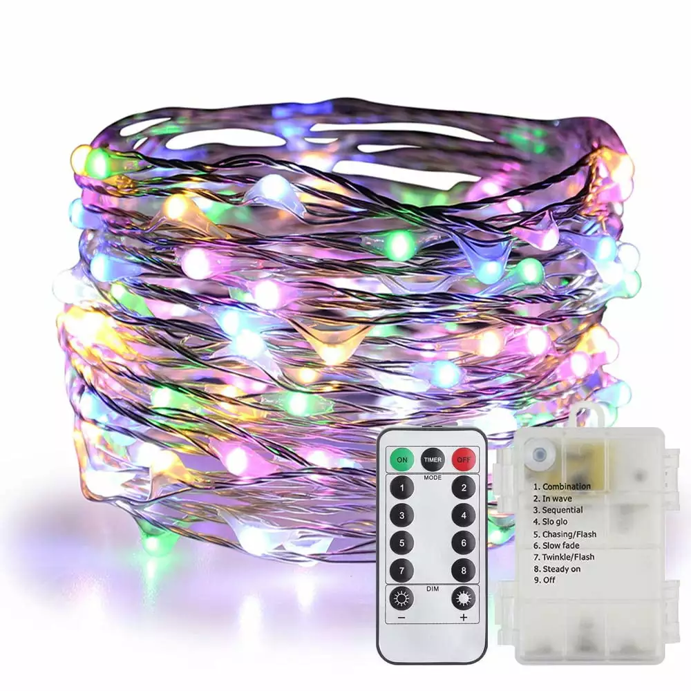 100 LED String Lights. 33ft Waterproof Christmas Lights with Remote Control. Decorative Fairy Lights for Patio. Backyard. Garden. Wedding. Bedroom(100 LED Multicolor)