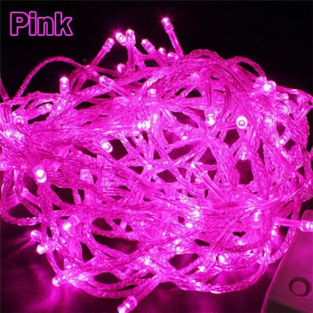 10M Wall Plug Fairy LED String Lights for Indoor Outdoor Party Decoration Hot Pink Color