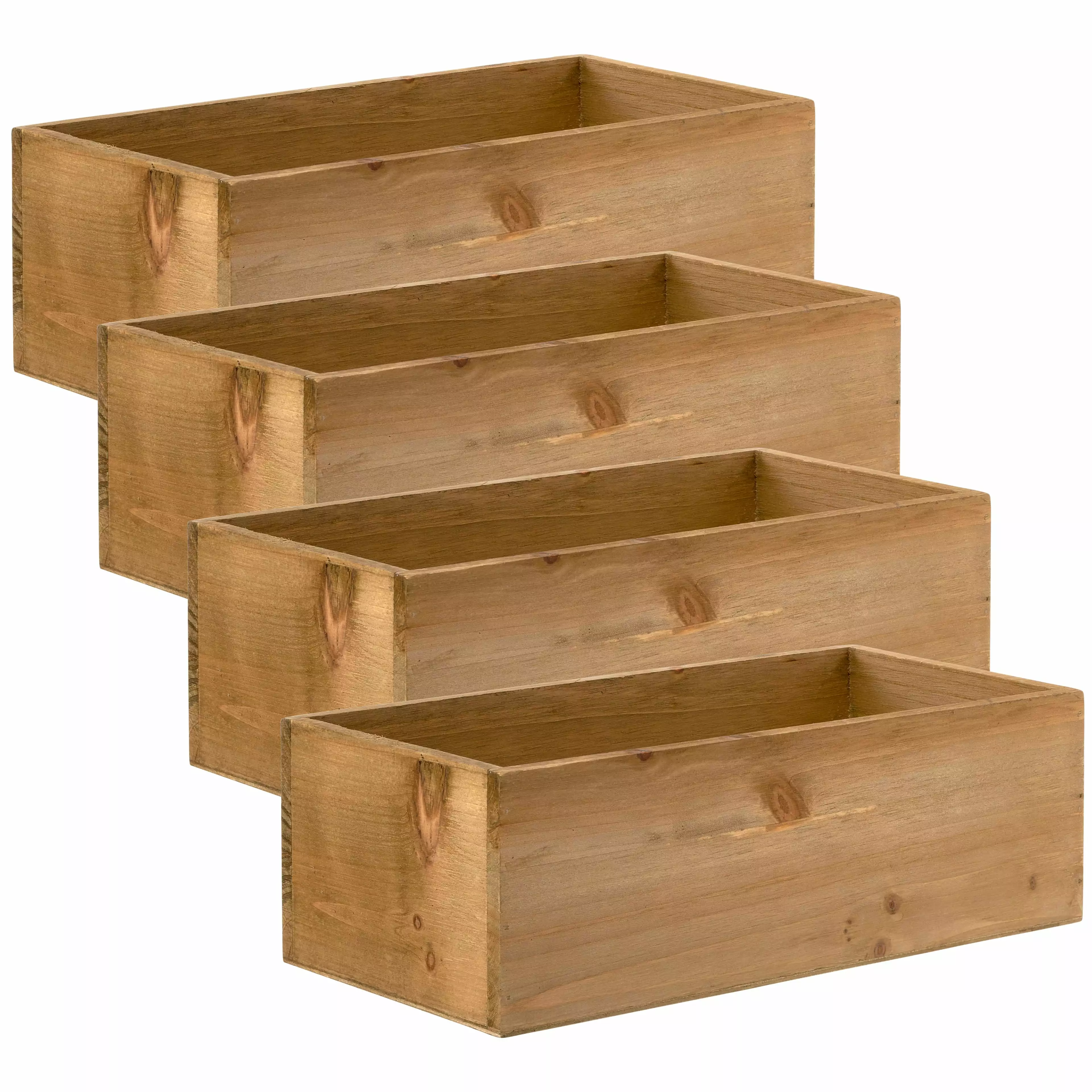 12 Wood Pallet Bin by Make Market - Rustic Crate Boxes for Storage. Decorative Display. Arts & Crafts. Made of 100% Wood - Bulk 4 Pack