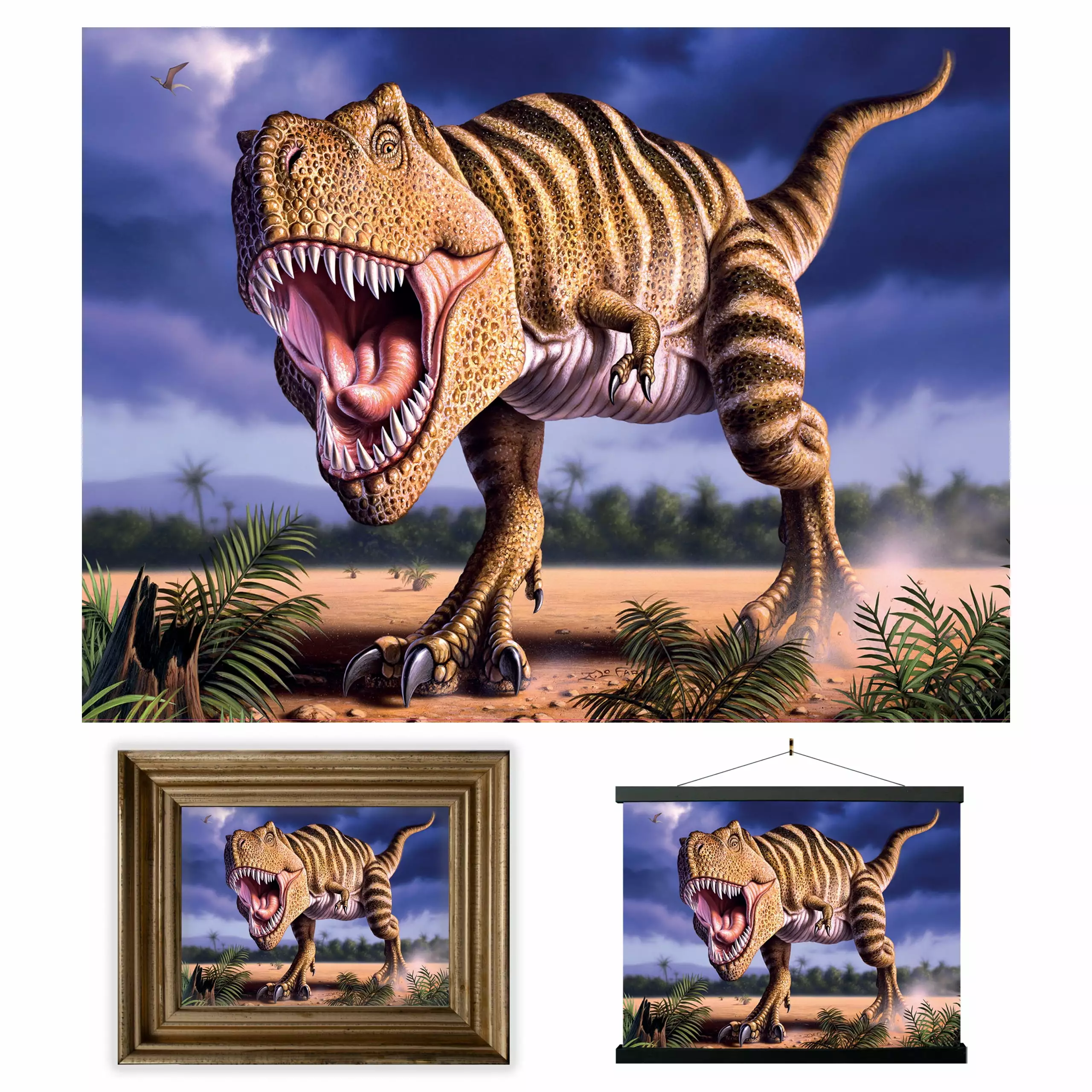 3D LiveLife Lenticular Wall Art Prints - Brown Rex from Deluxebase. Unframed 3D Dinosaur Poster. Perfect wall decor. Original artwork licensed from renowned artist. Jerry LoFaro