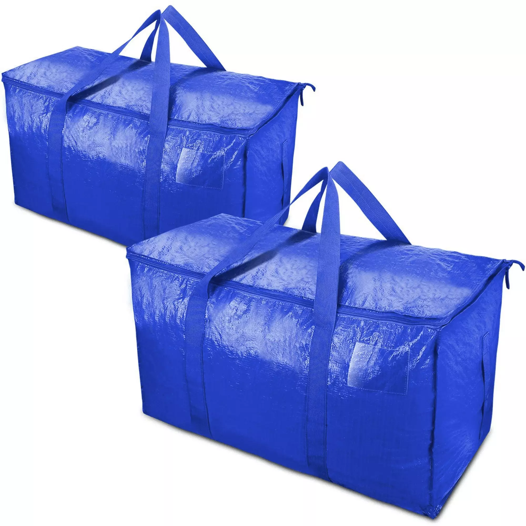 2 Pack Extra Large Moving Bags with Zippers Carrying Handles Heavy-Duty Storage Tote for Space Saving Moving Storage