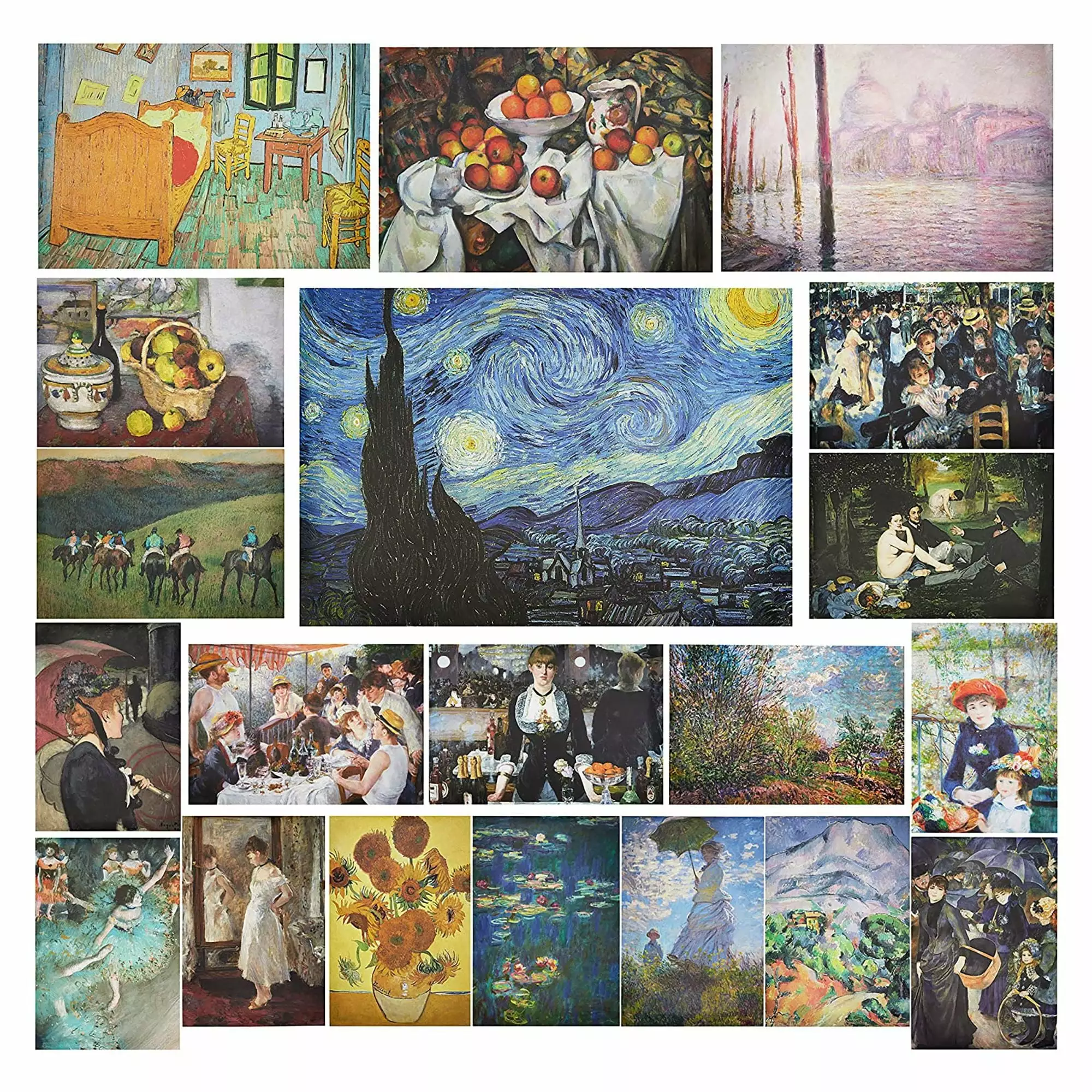 20-Pack Famous Impressionist Wall Art Posters for Classroom. Home Decorations. Matte Unframed Fine Art Prints. Artists and Students. 0.180mm Thick (13 x 19 Inches)