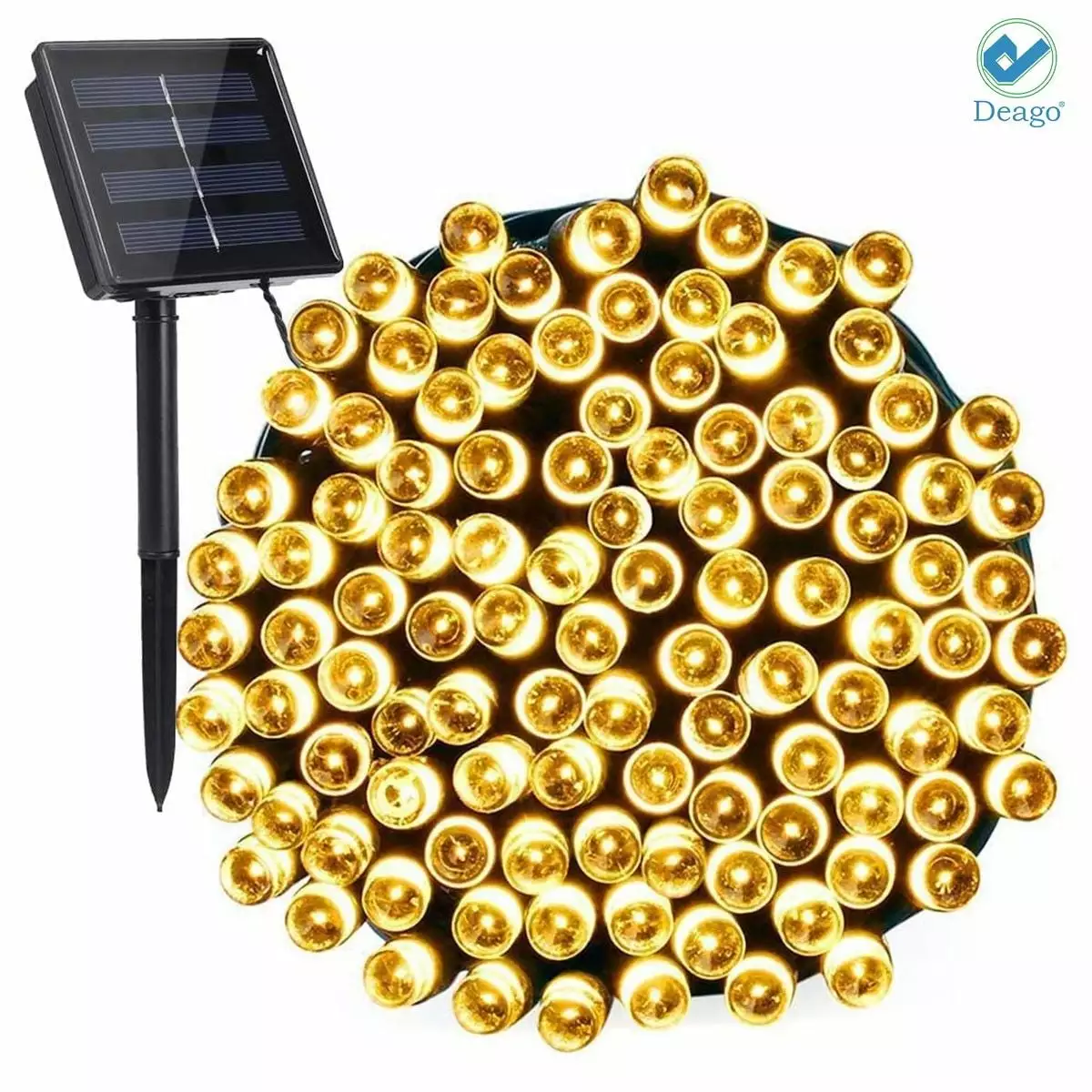 Deago Solar String Lights 72ft 200 LED 8 Modes Outdoor Waterproof Fairy Lights for Christmas Garden Wedding Party Decor