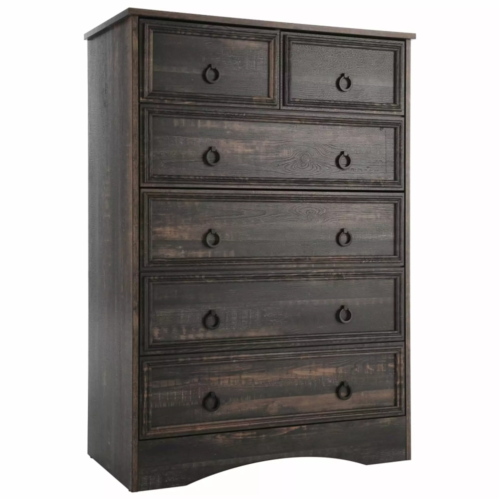 LGHM Modern 6 Drawer Dresser. Dressers for Bedroom. Tall Chest of Drawers Closet Organizers & Storage Clothes. Dark Rustic Oak