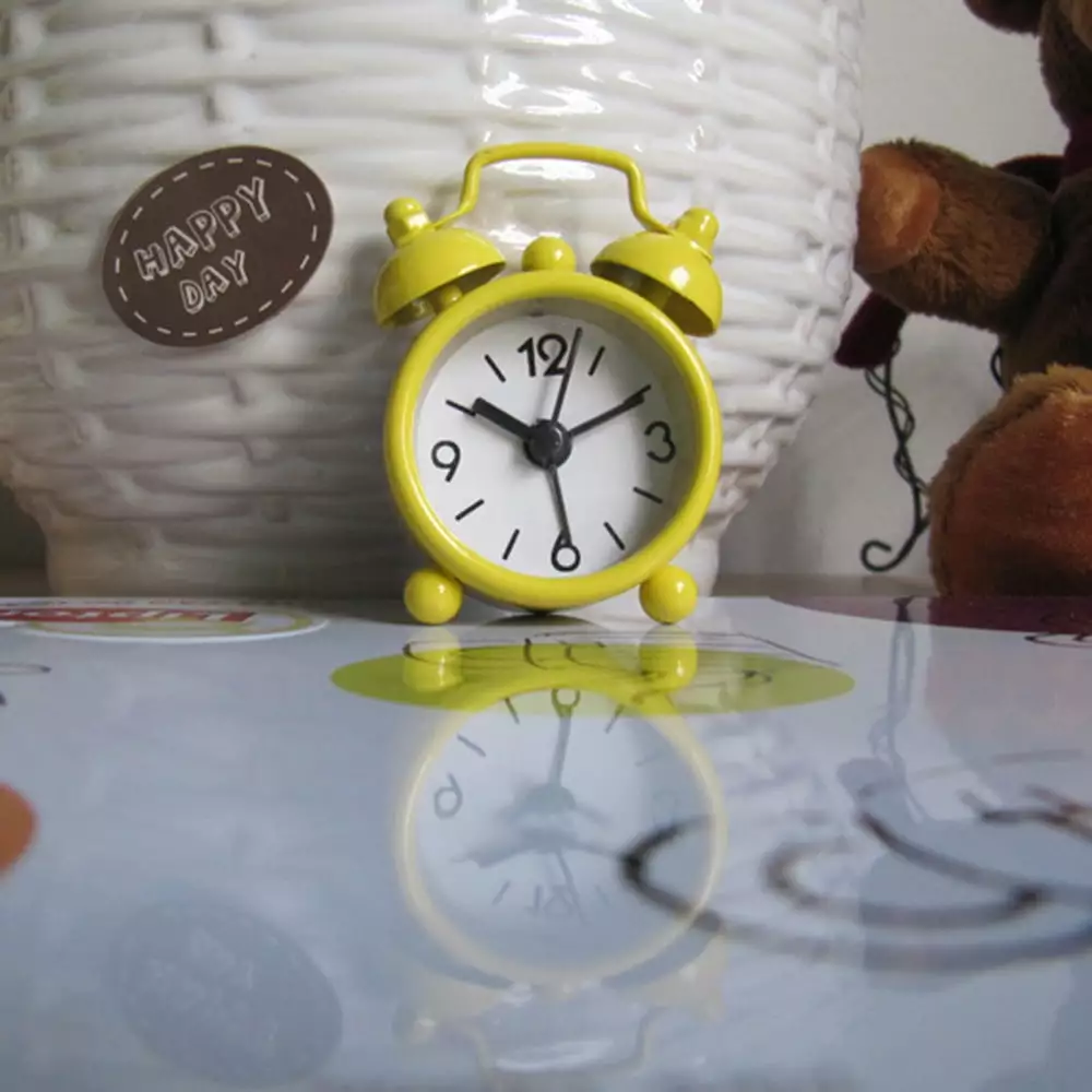 Gobestart Creative Cute Mini Metal Small Alarm Clock Electronic Small Alarm Clock