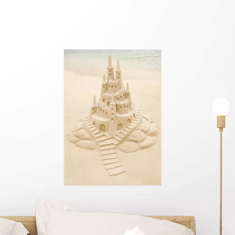 Sand Castle Wall Mural Decal by Wallmonkeys Vinyl Peel and Stick Graphic (18 in H x 13 in W)