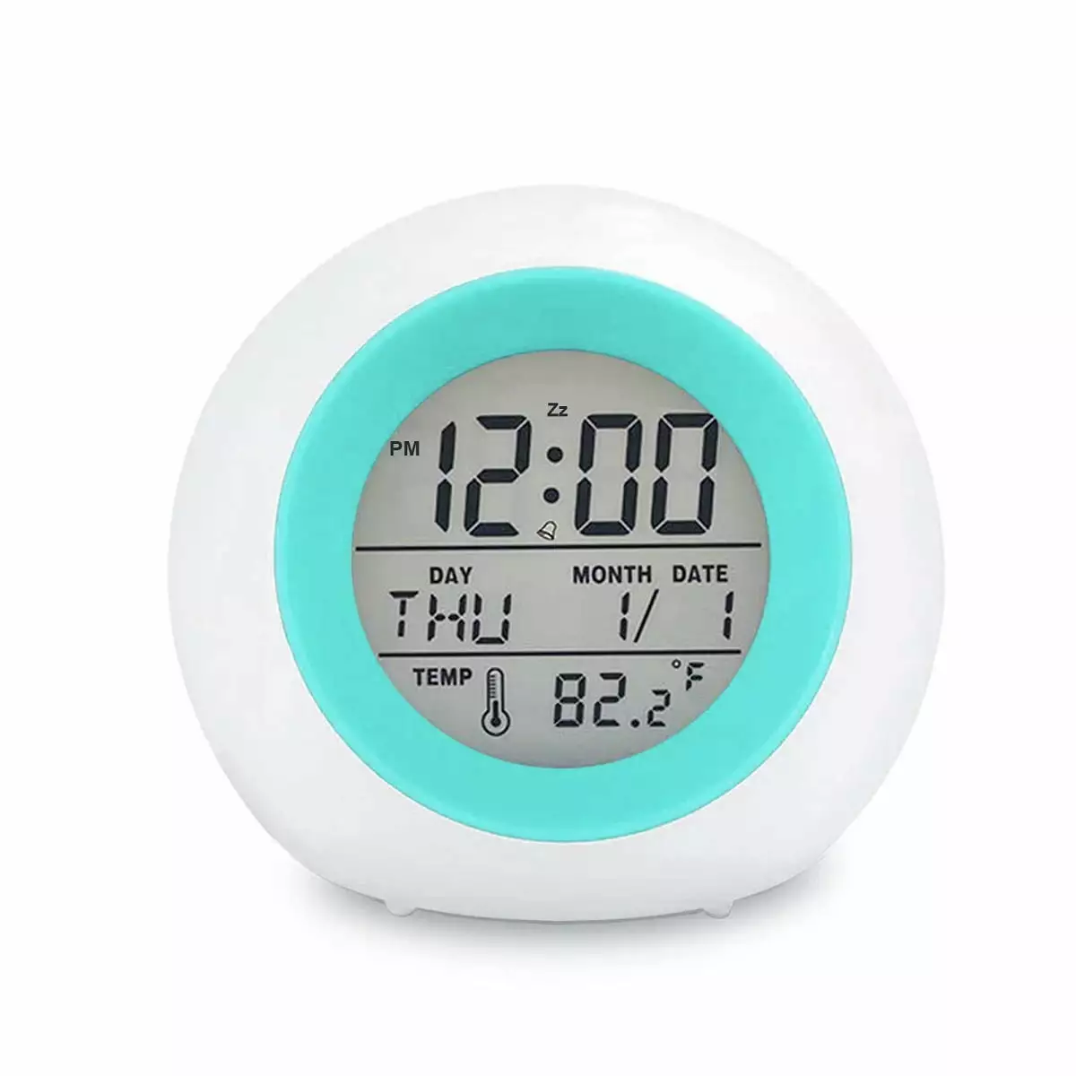 Kids Digital Alarm Clock. 7 Color Night Light. Snooze. Temperature Detect for Toddler. Children Boys and Girls. School Students to Wake up at Bedroom. Bedside. Batteries Operated