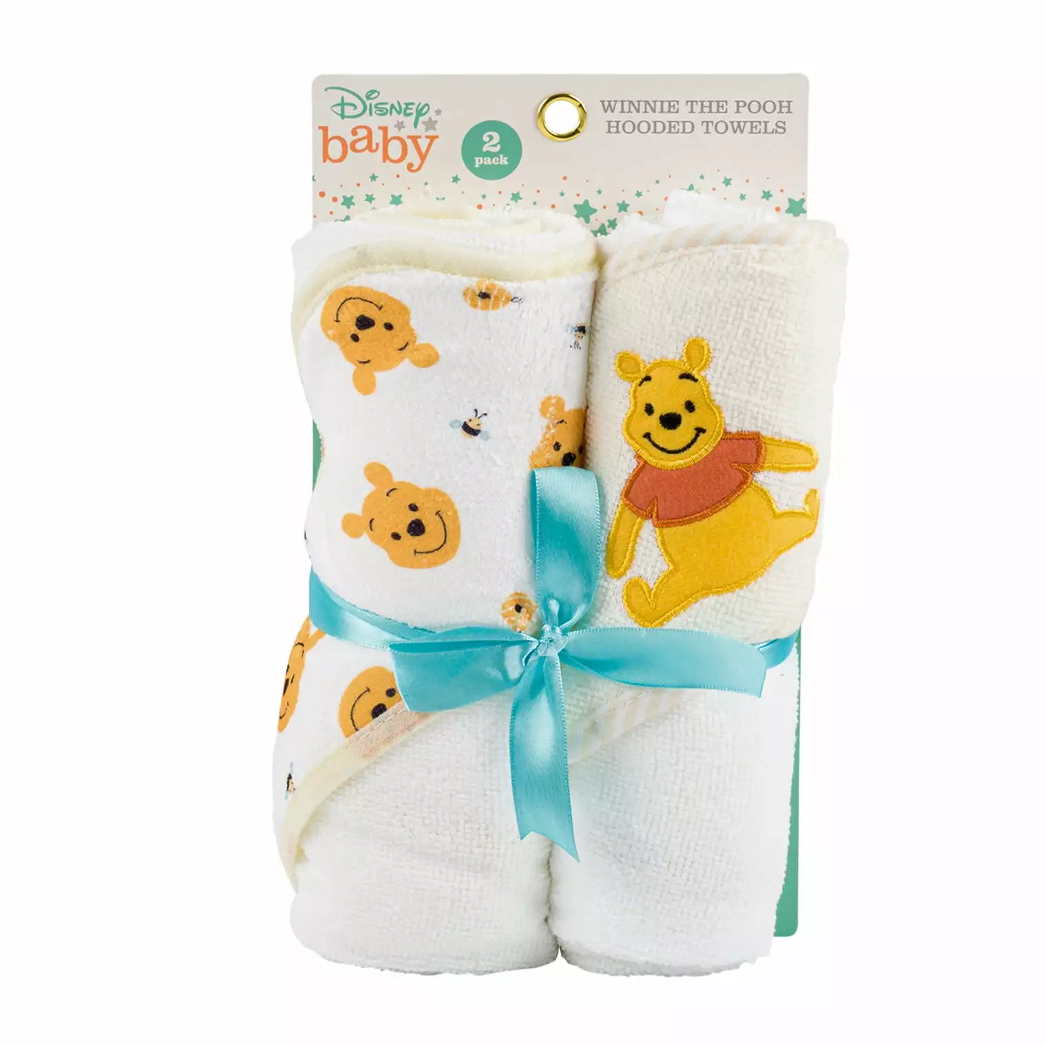 2pk Winnie the Pooh Hooded Towel