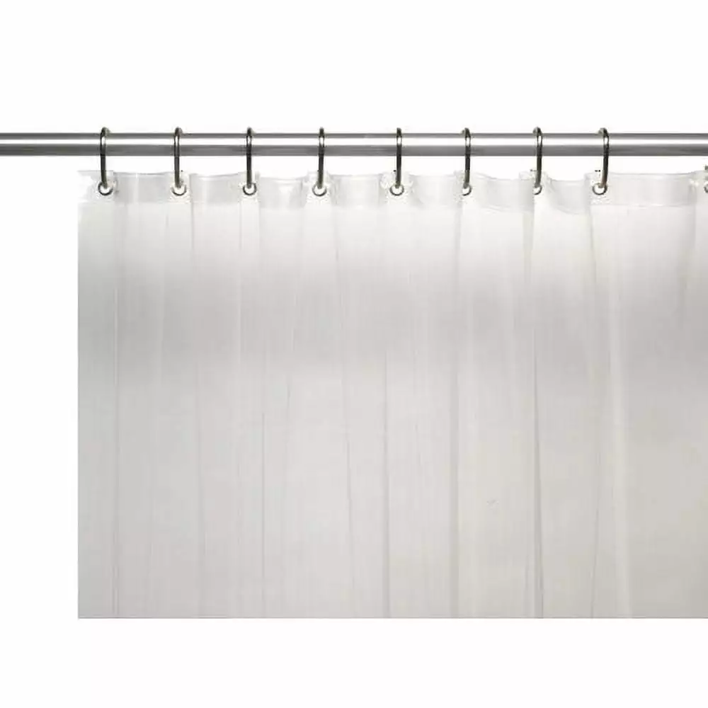 3 Gauge Vinyl Shower Curtain Liner w/ Weighted Magnets and Metal Grommets in Super Clear