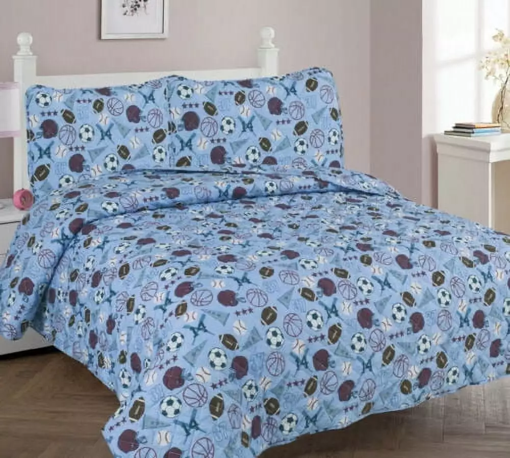 3-PC FULL MVP Bed Cover Bedspread Coverlet Quilt Set for Kids and Teens