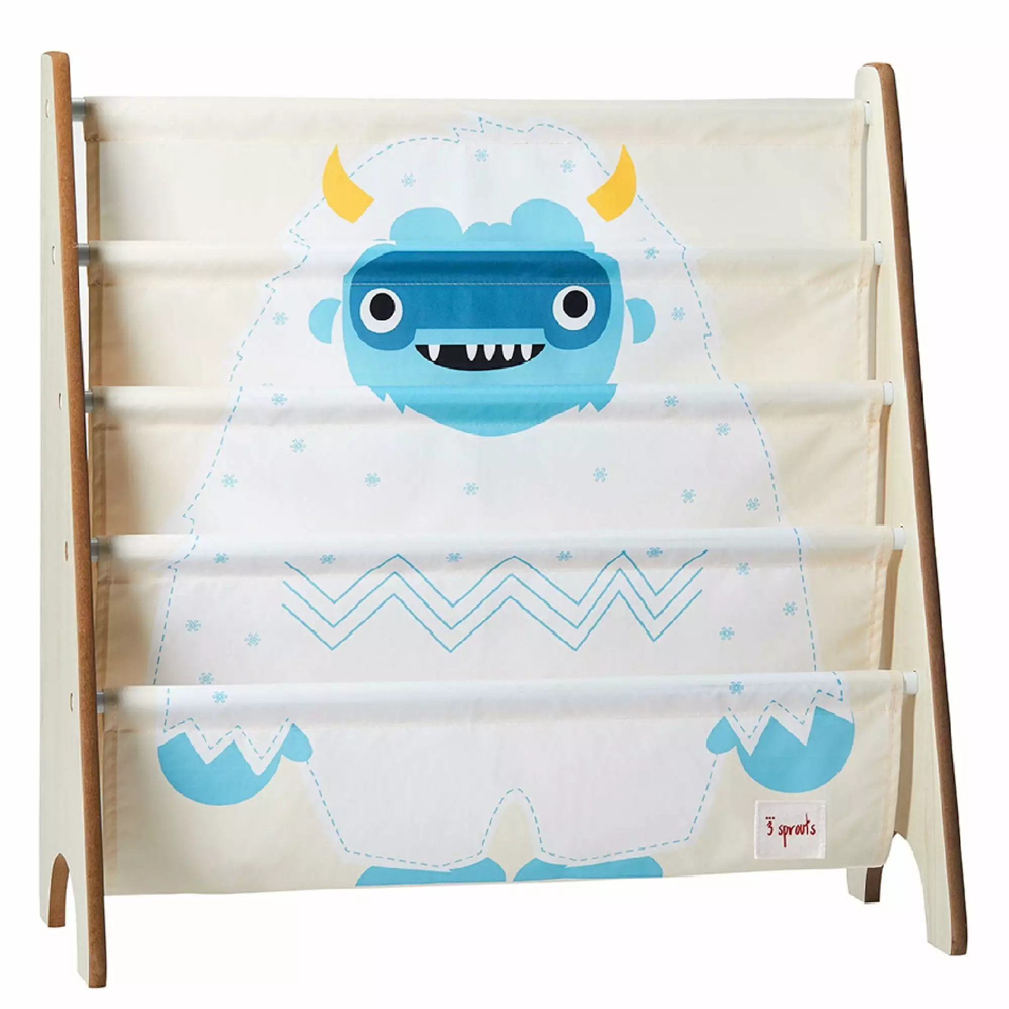 3 Sprouts Kids Toddlers Bookshelf Rack for Bedroom and Playroom. Yeti Print