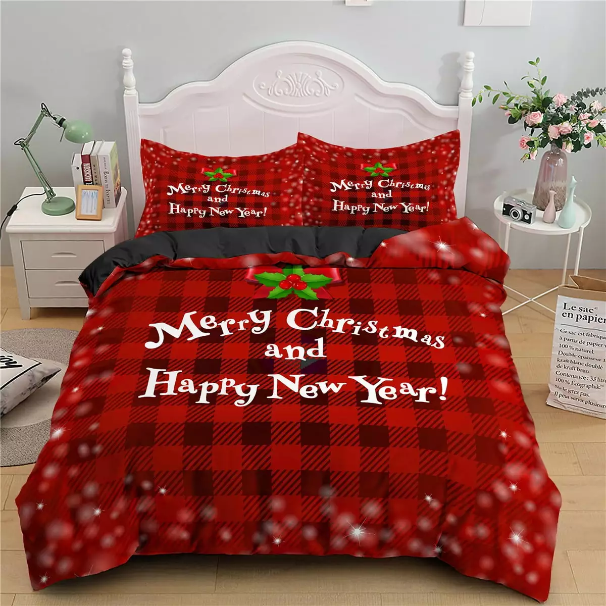 3-piece 3D Digital Printing Quilt Cover Full Size Christmas Theme Bedroom Decoration Children Adult Bedding Set Series