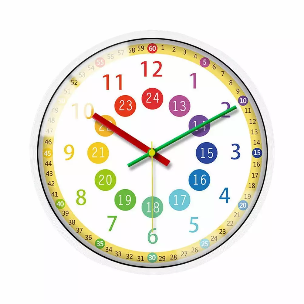 Kid Wall Clock Mute Wall Clock Colorful Funny Simple Home Wall Hanging Clock