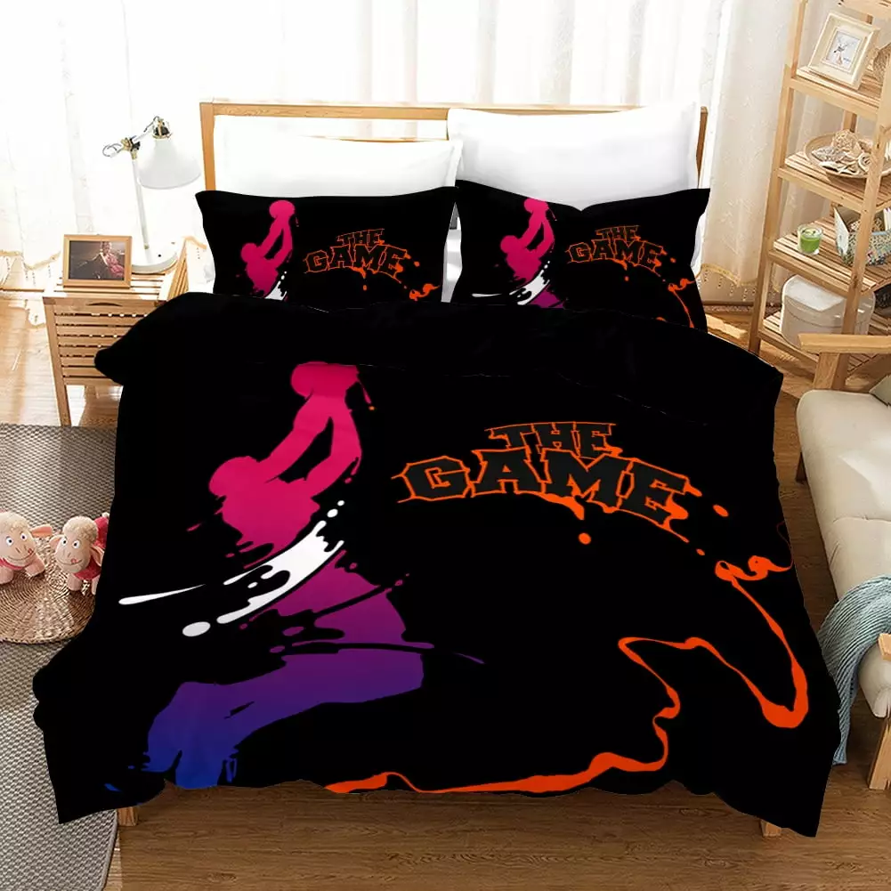 Basketball Bedding Set Basketball Duvet Cover Twin Full Queen King Quilt Covers Pillowcase Sheets 2/3 Pcs Sports Bed Sets for Boys and Adults