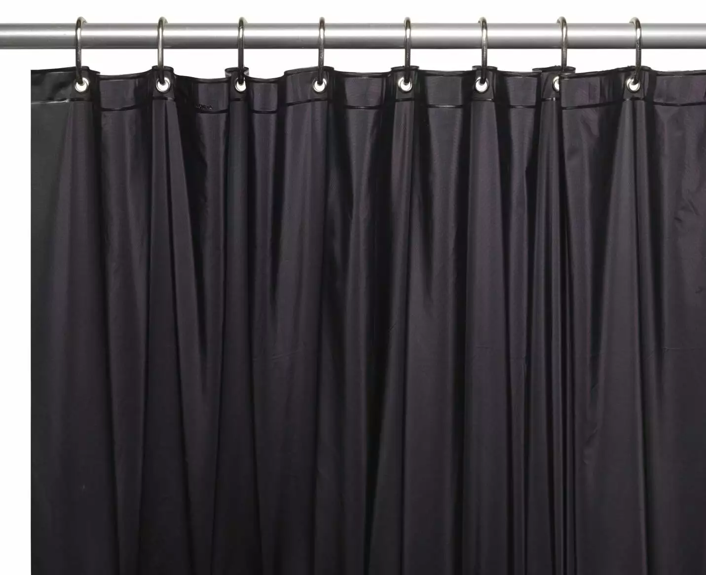 Royal Bath Extra Long 5 Gauge Vinyl PVC Shower Curtain Liner in Black. Size 72 Wide x 84 Long