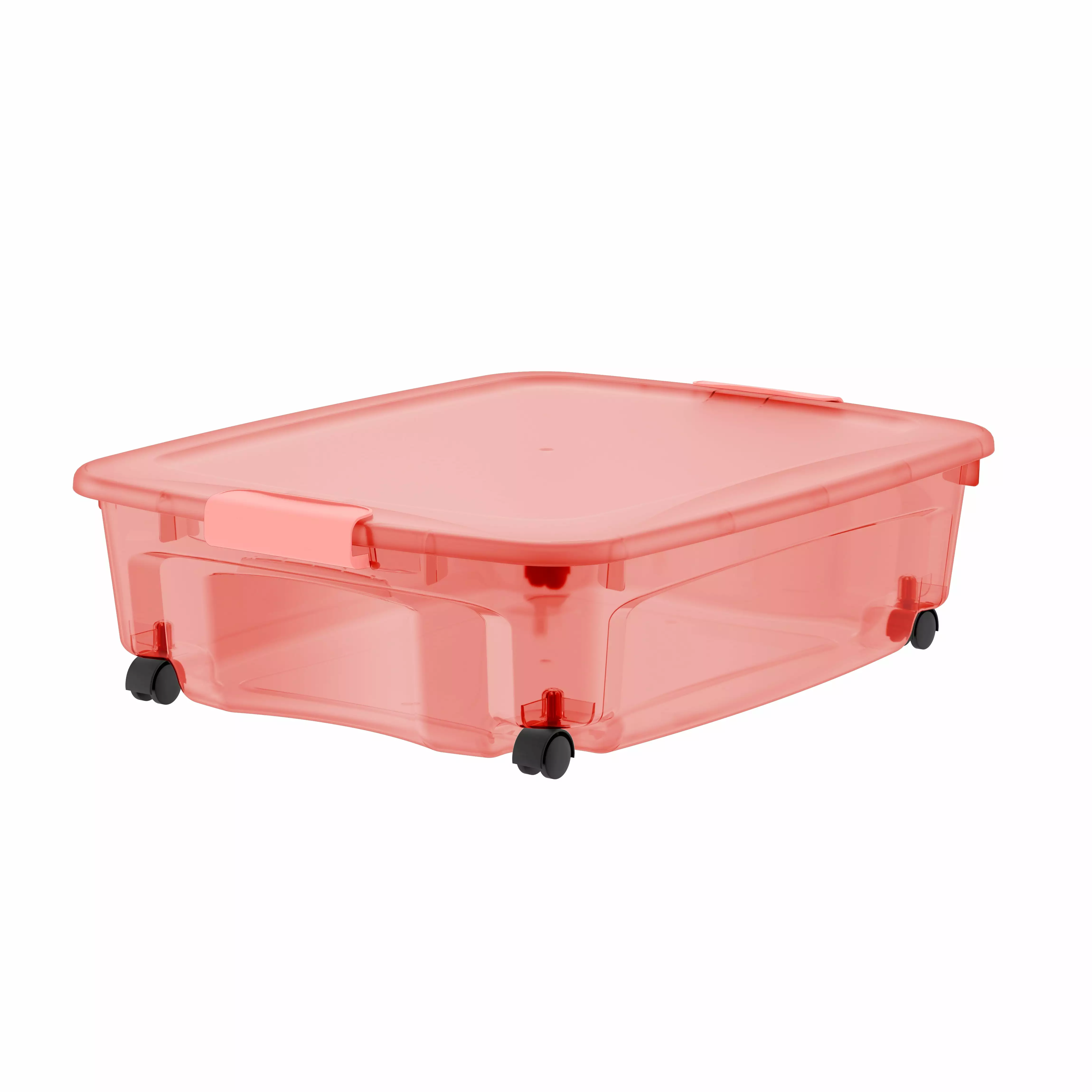 36.5QT Underbed Locking Lid with 360 Degree Swivel Wheels - Pink