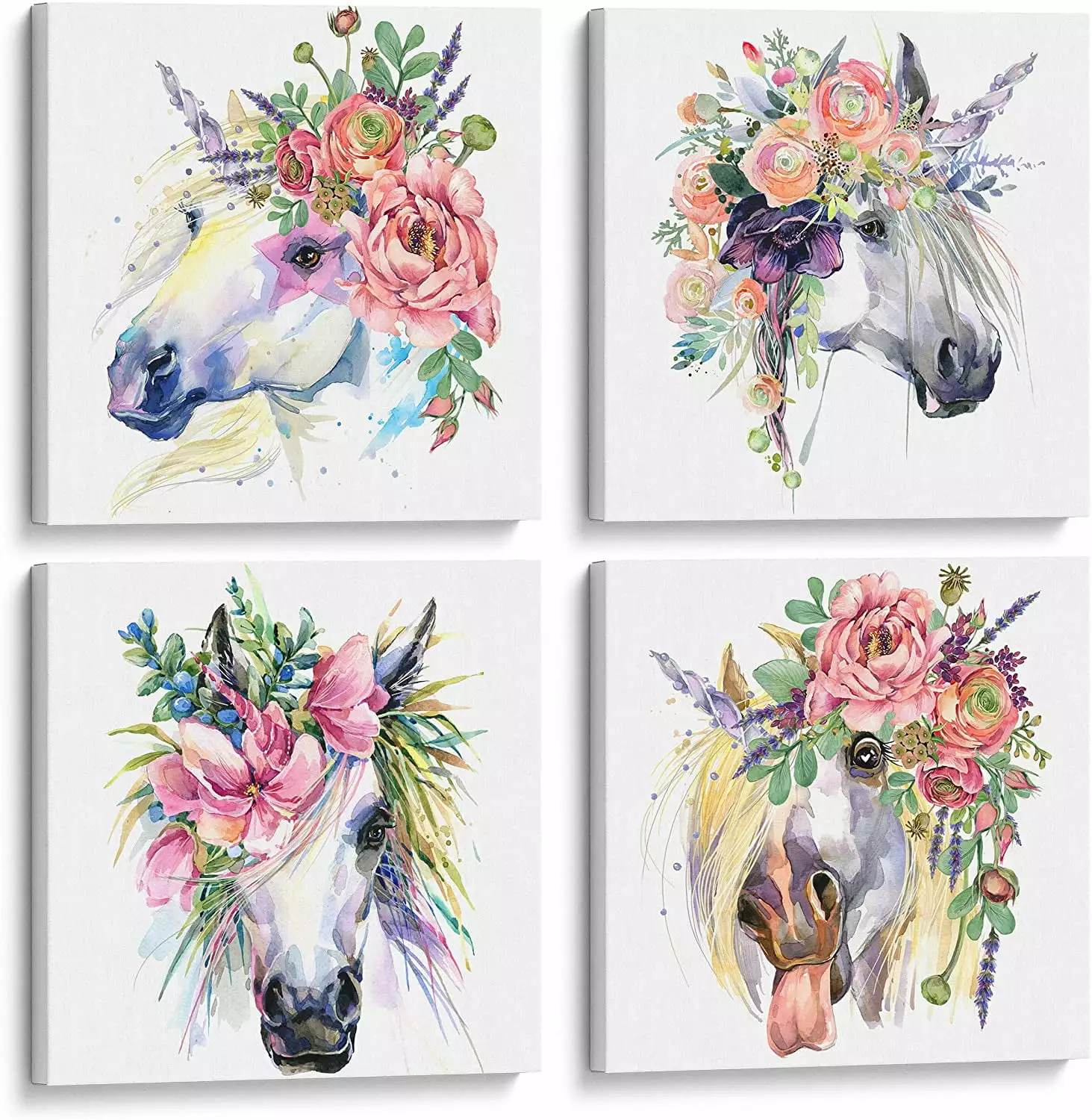 Unicorn Canvas Wall Art for Girls Room Decoration. Stretched. Framed. Ready to Hang. - Something Unicorn