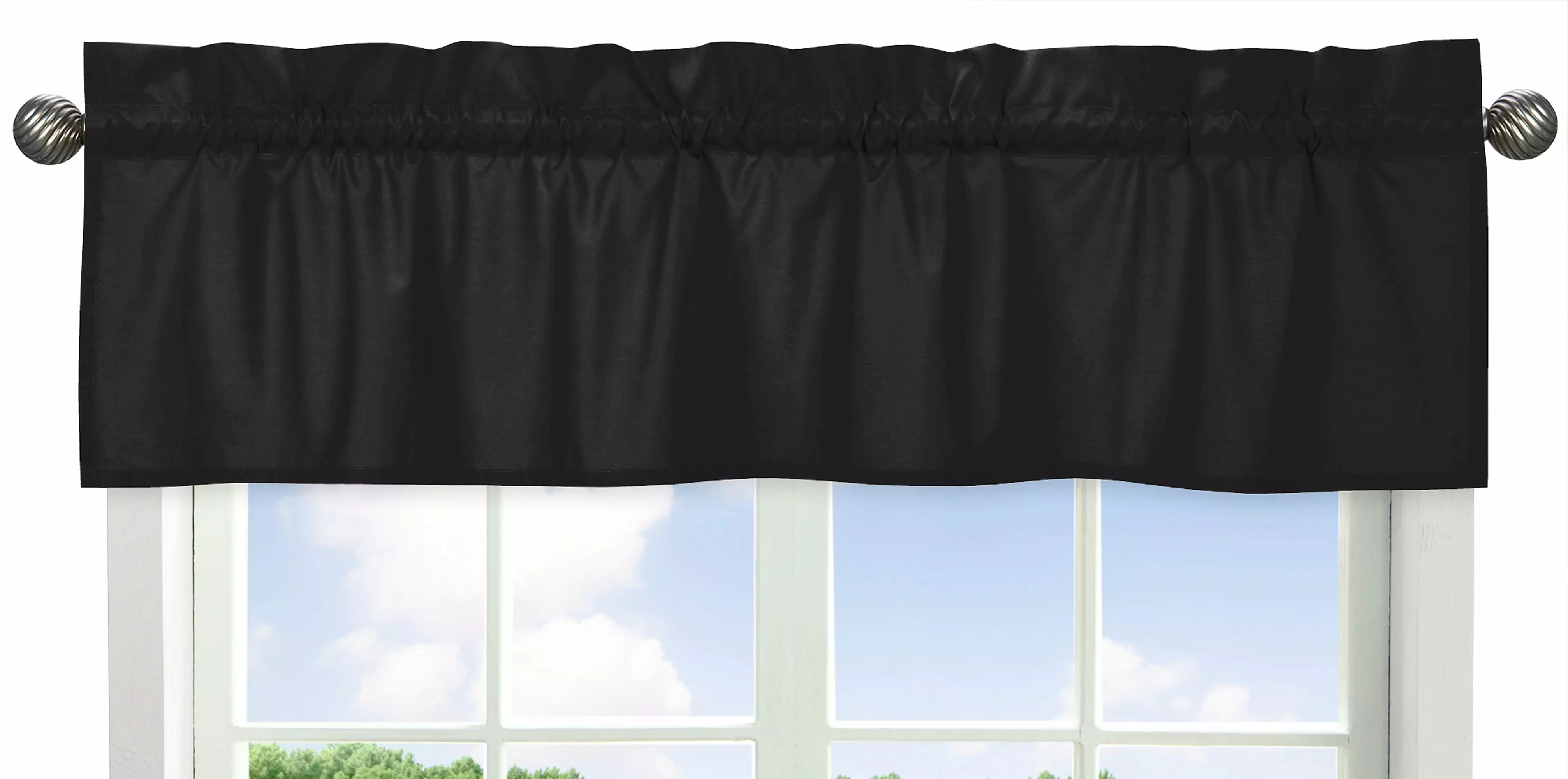 Black Window Valance for Sweet Jojo Designs Bedding Collections