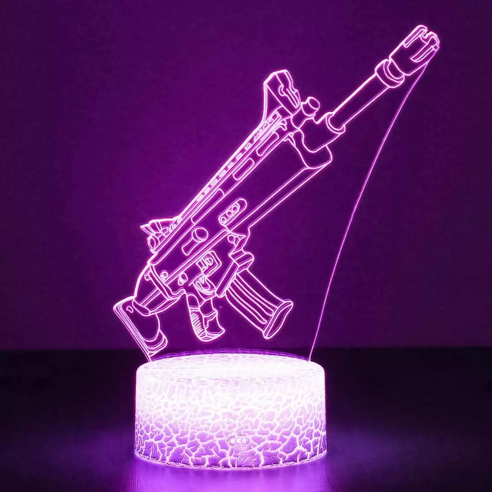 3D Fortress Blade Battle Bus Rgb Mood Lamp 7 Color Acrylic Base Stereo Illusion Led Table Lamp Bedside Lamp