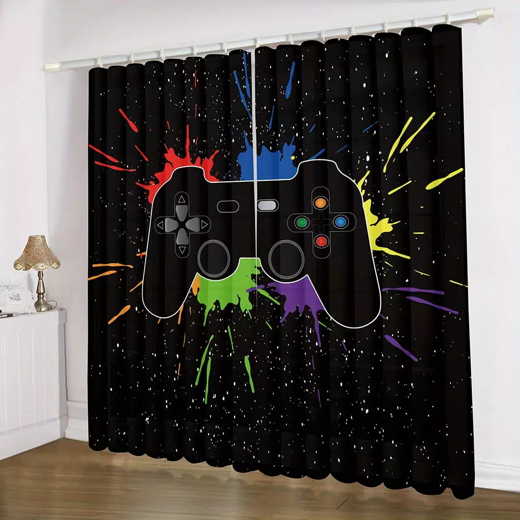 3D Gamer Printing Curtain Blackout Window Shade Curtains Bedroom Living Room Hot Style Thickened Curtain Home Decor