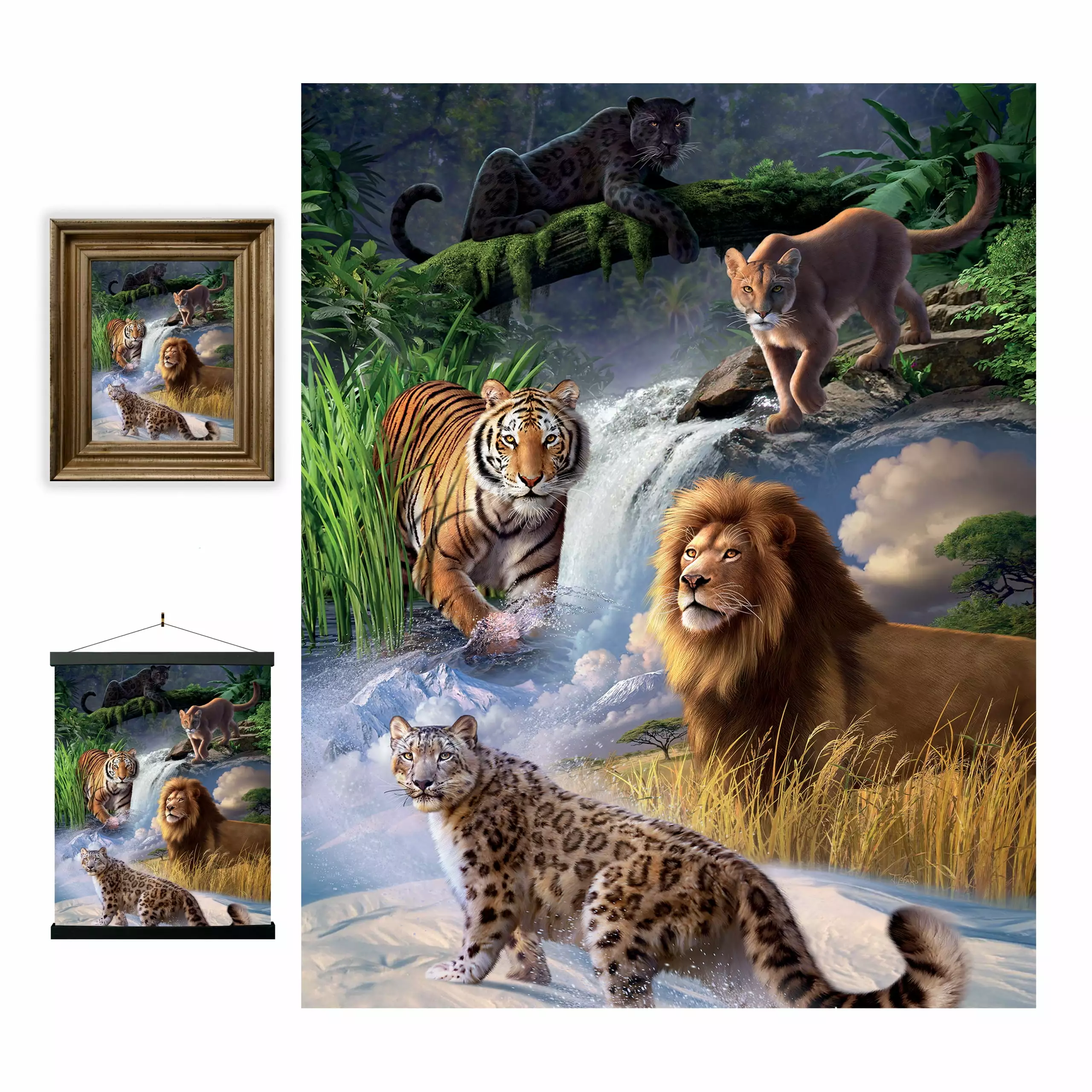 3D LiveLife Lenticular Wall Art Prints - Big Cats Expedition from Deluxebase. Unframed 3D Wild Animal Poster. Perfect wall decor. Original artwork licensed from renowned artist. Jerry LoFaro