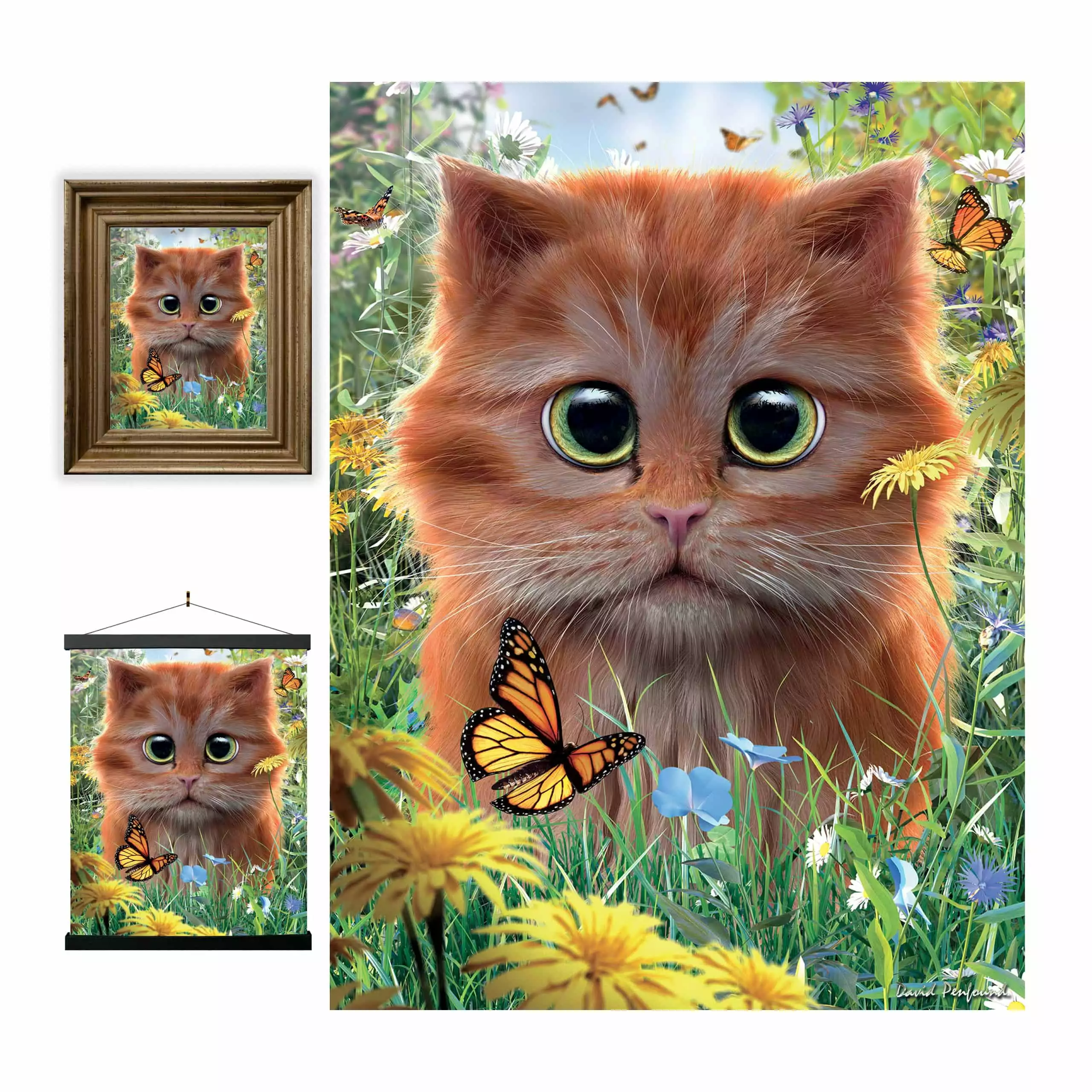 3D LiveLife Lenticular Wall Art Prints - Ginger Kitten from Deluxebase. Unframed 3D Cat Poster. Perfect wall decor. Original artwork licensed from renowned artist. David Penfound