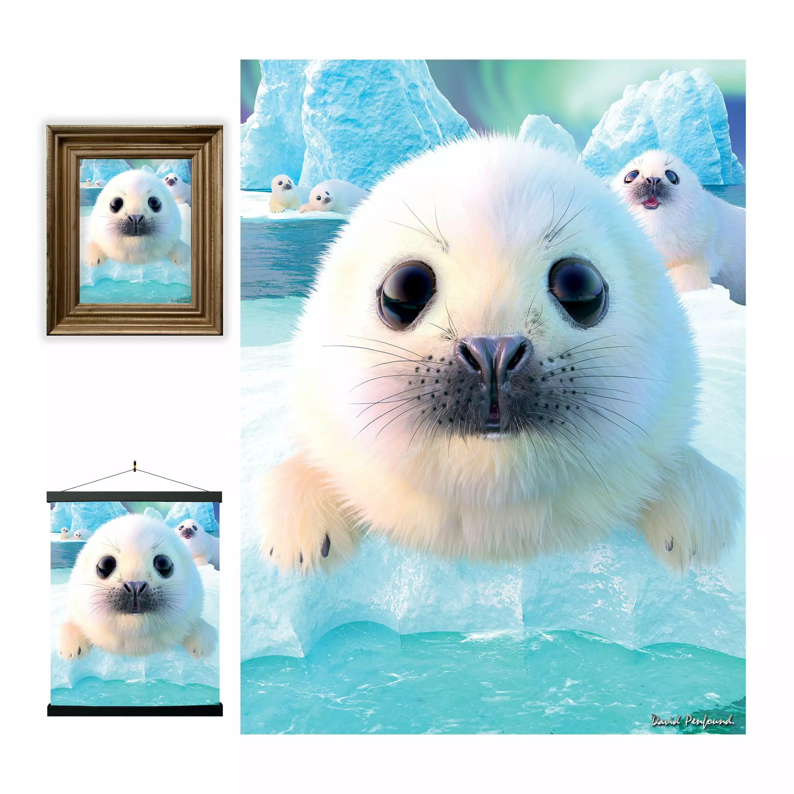 3D LiveLife Lenticular Wall Art Prints - Seal Pups from Deluxebase. Unframed 3D Ocean Poster. Perfect wall decor. Original artwork licensed from renowned artist. David Penfound