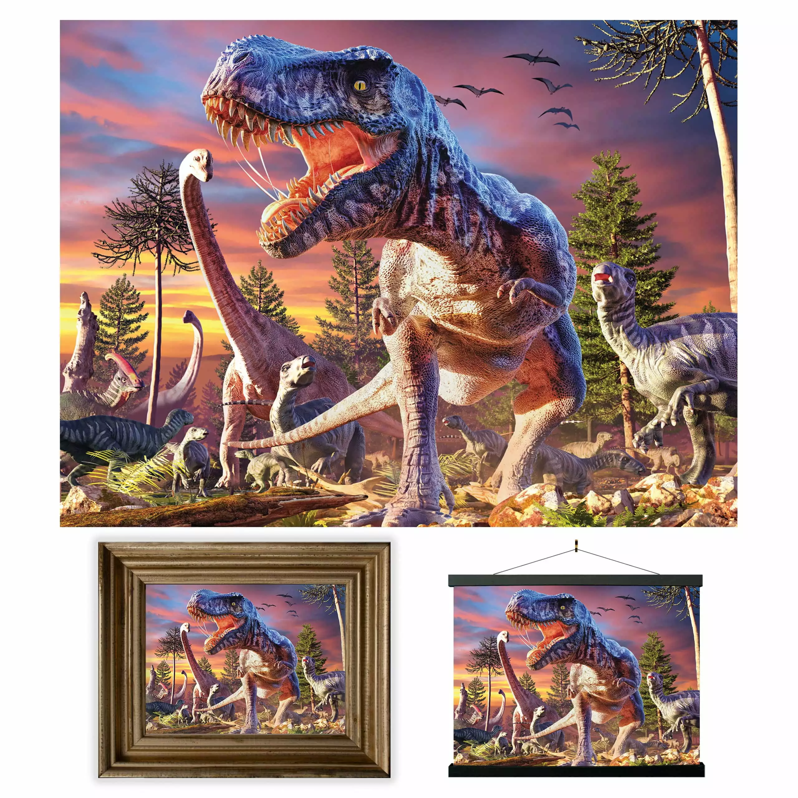 3D LiveLife Lenticular Wall Art Prints - T-Rex Attack from Deluxebase. Unframed 3D Dinosaur Poster. Perfect wall decor. Original artwork licensed from renowned artist. David Penfound