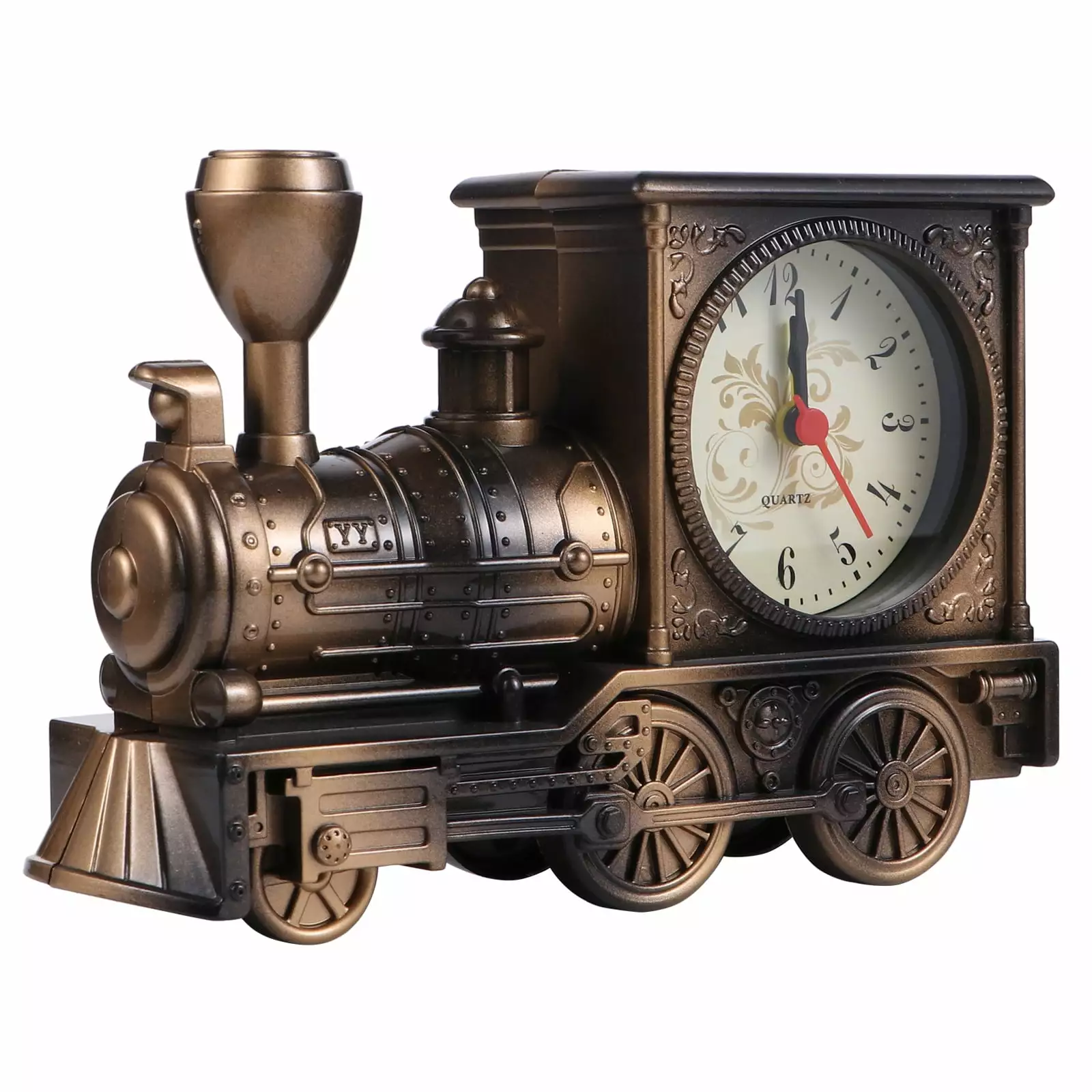 HEMOTON Train Alarm Clock Luxury Retro Style Alarm Clock Novelty Unique Table Desk Clock