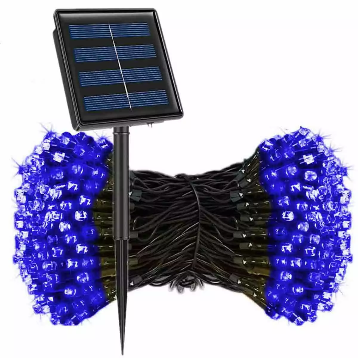 39FT Solar String Lights Outdoor. 100 LED Extra-Bright Solar Christmas Lights Outdoor. Waterproof Green Wire 8 Lighting Modes Solar Xmas Tree Lights - Blue