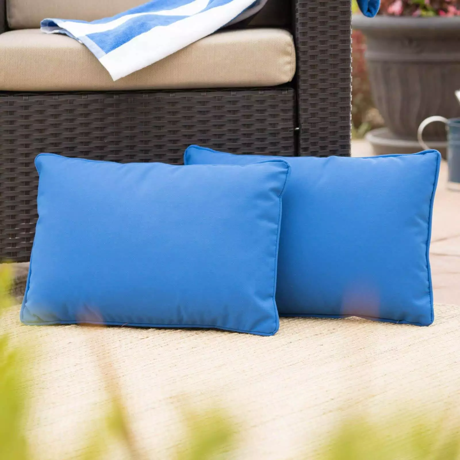 Coronado Outdoor Rectangular Water Resistant Pillow - Set of 2