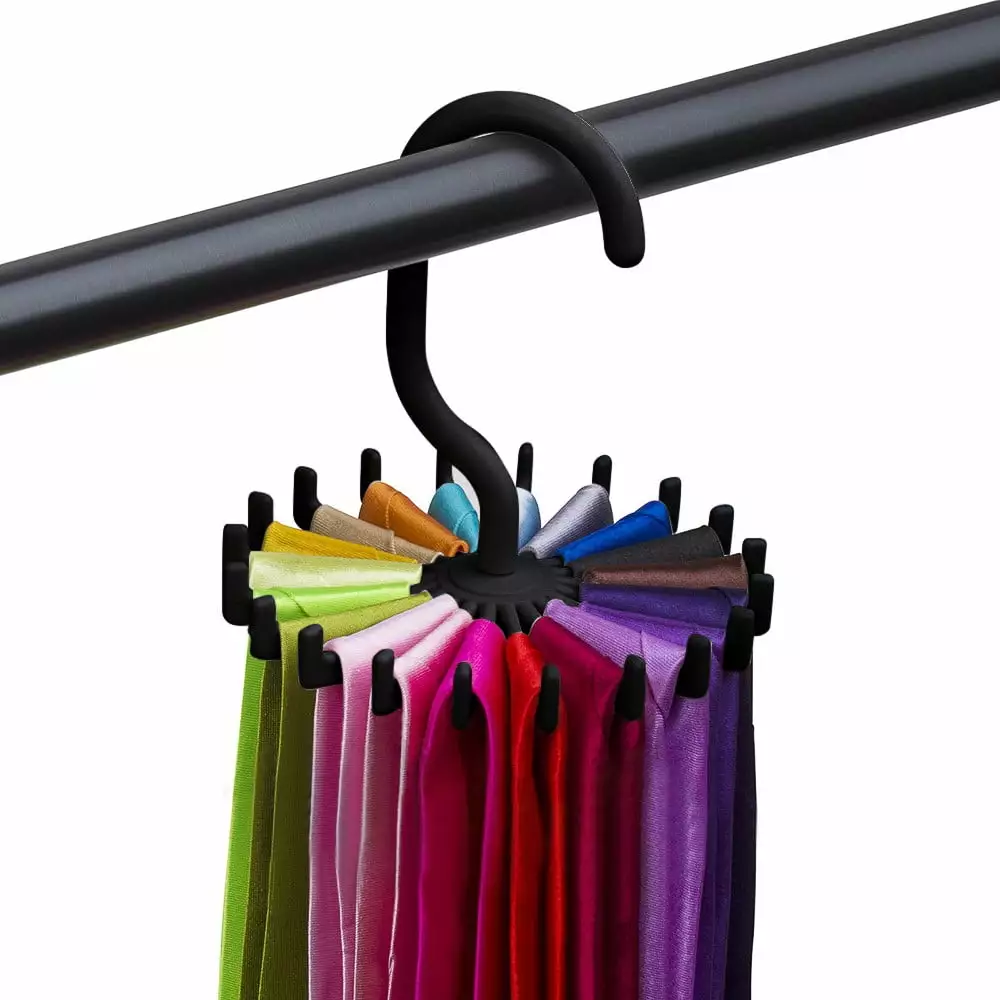 Pompotops Rotating Tie Rack Tie Hanger Holds 20 Neck Ties Tie Organizer For Men