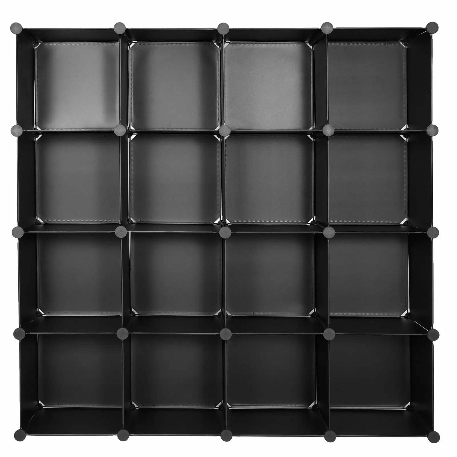 Storage Modular Cubes 16 Cubes Black Plastic Portable Organizer Bookshelf Shelf