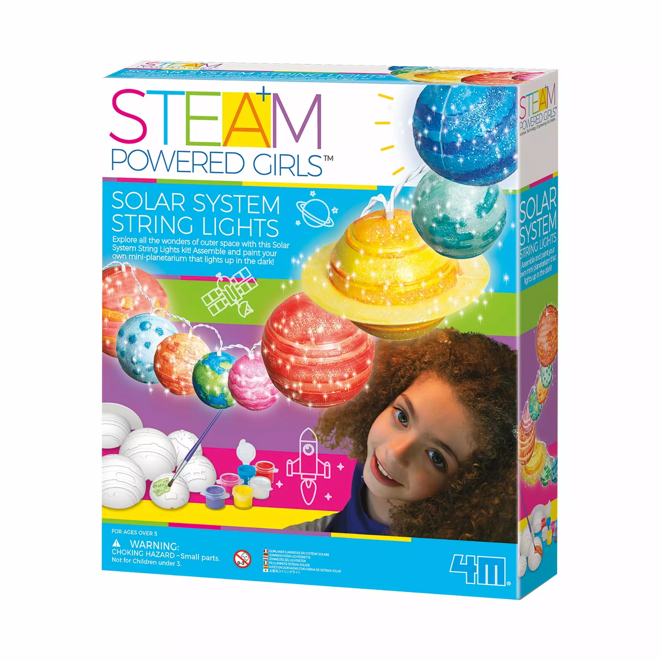 4M Steam Powered Kids Solar System String Lights Craft Kit