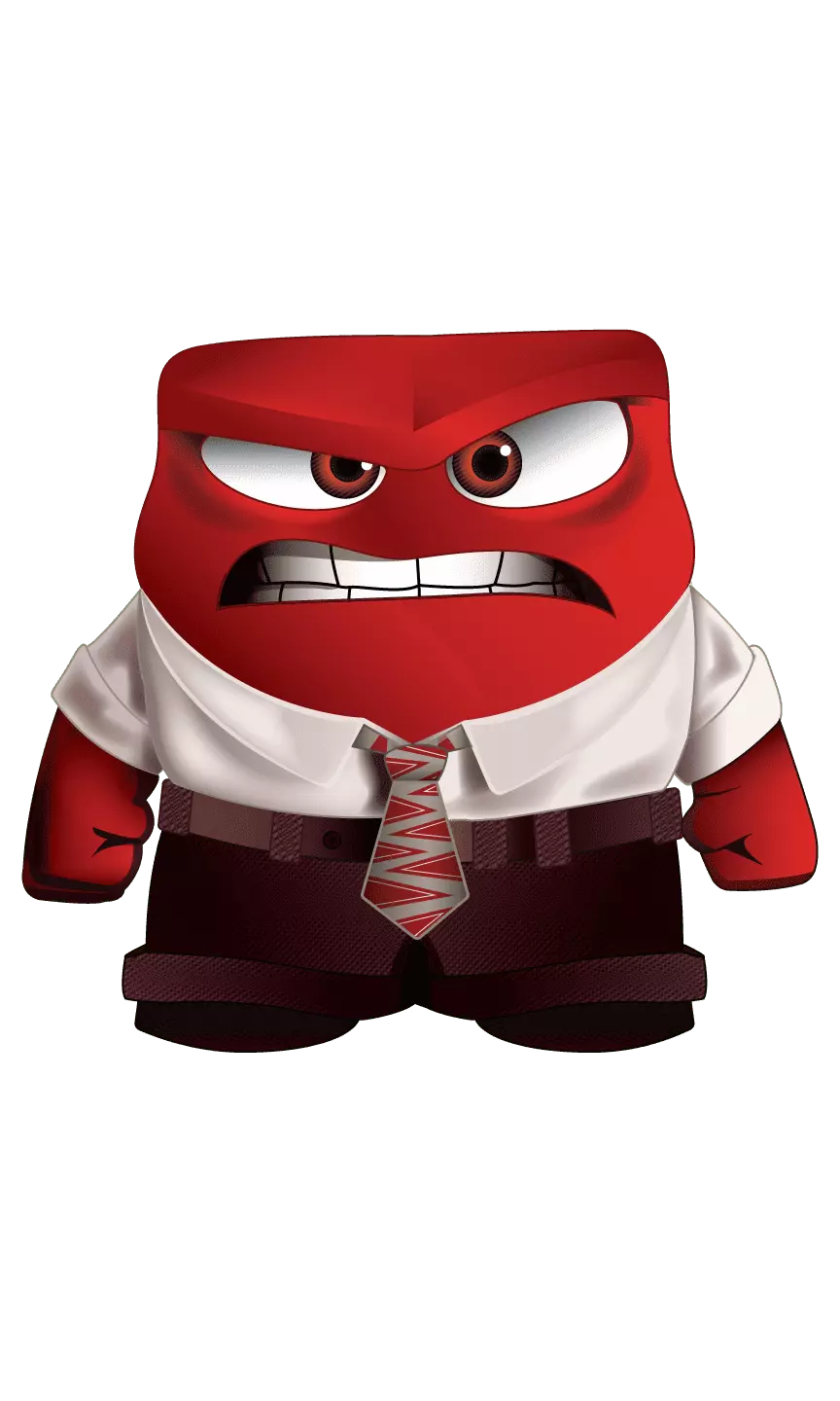 Vinyl Inside Out Anger Decor Design Adhesive Wall Decal - 22 x 36 Home Art Riley's Red Angry Mad Emotion Decoration Living Room Children's Room Computer Animated Film Removable Sticker - Multicolor