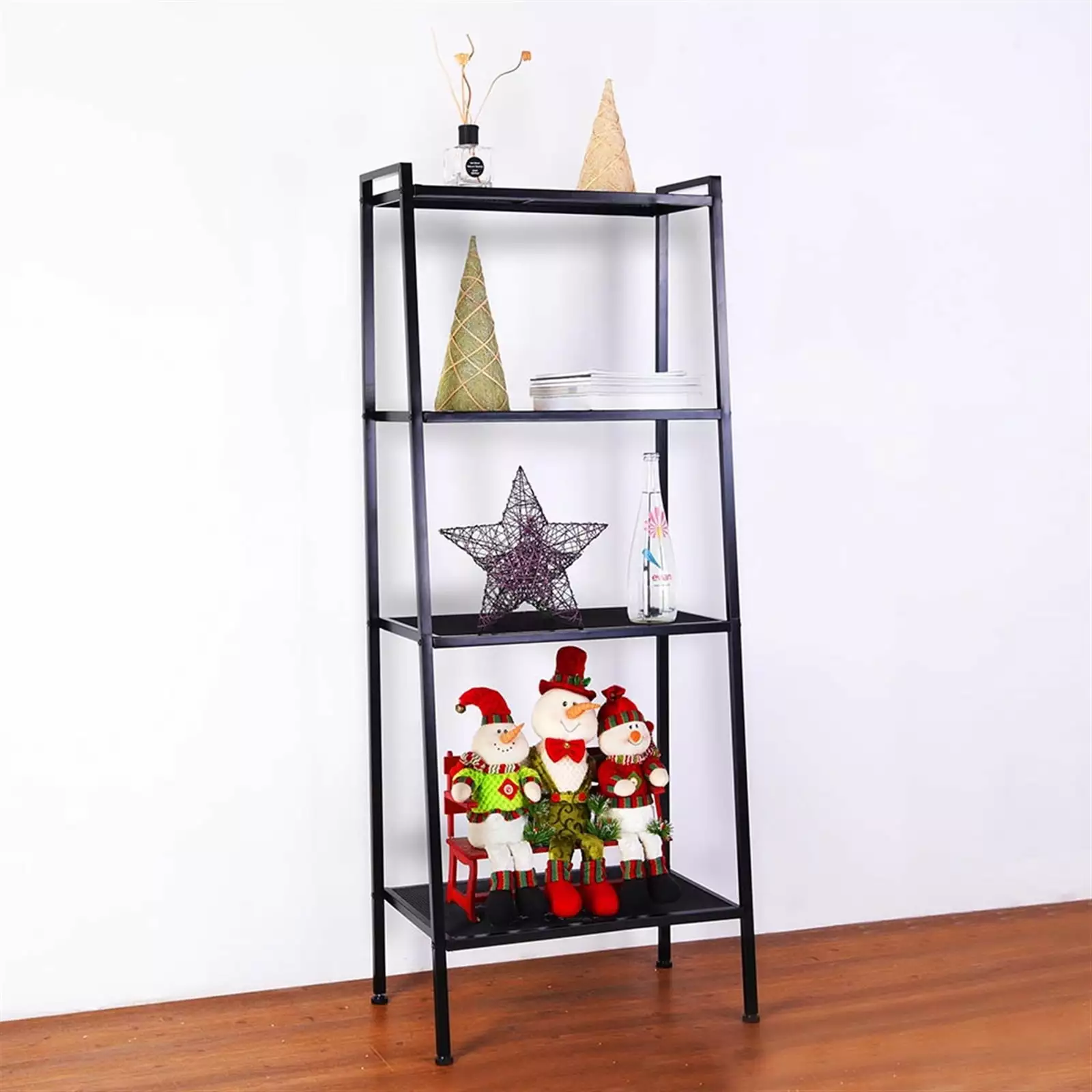 Corner BookShelf. 4-Tier Hanging Plant Stand.Planter Shelves.Metal Display Rack Shelf Holder for Living Room Corner Patio Balcony Court Garden