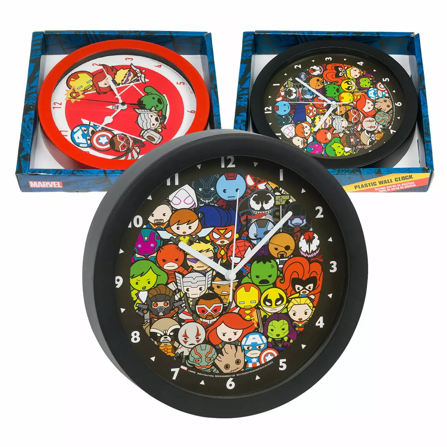 Marvel Avengers Kawaii Wall Clock. 9.5 inches- 2 pcs