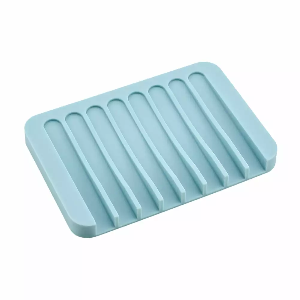 Anvazise Bathroom Silicone Shower Soap Holder Dish Storage Tray Drain Slot Box Soapbox