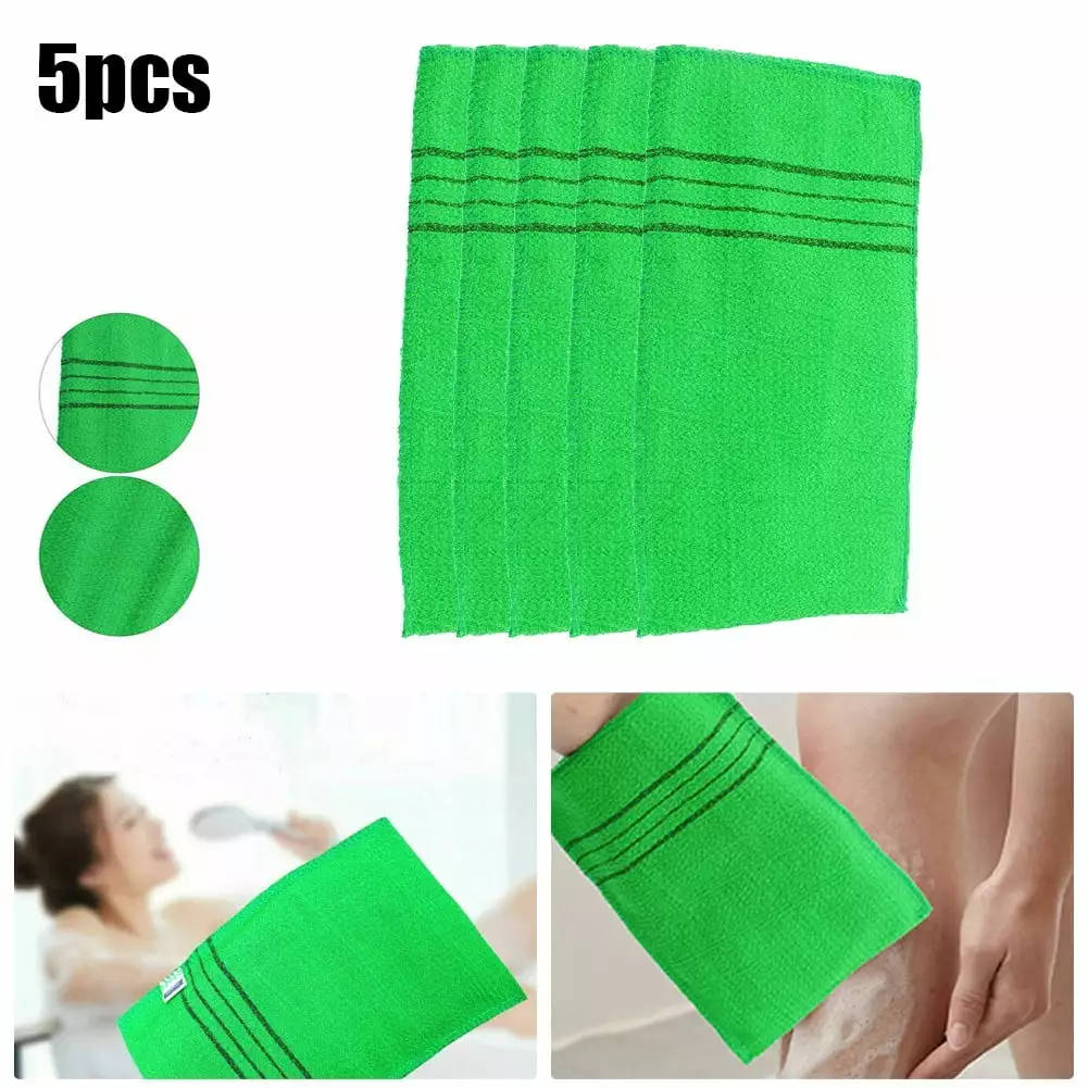 5Pcs Korean Italy Asian Exfoliating Bath Washcloth Body Scrub Shower Soft Towels