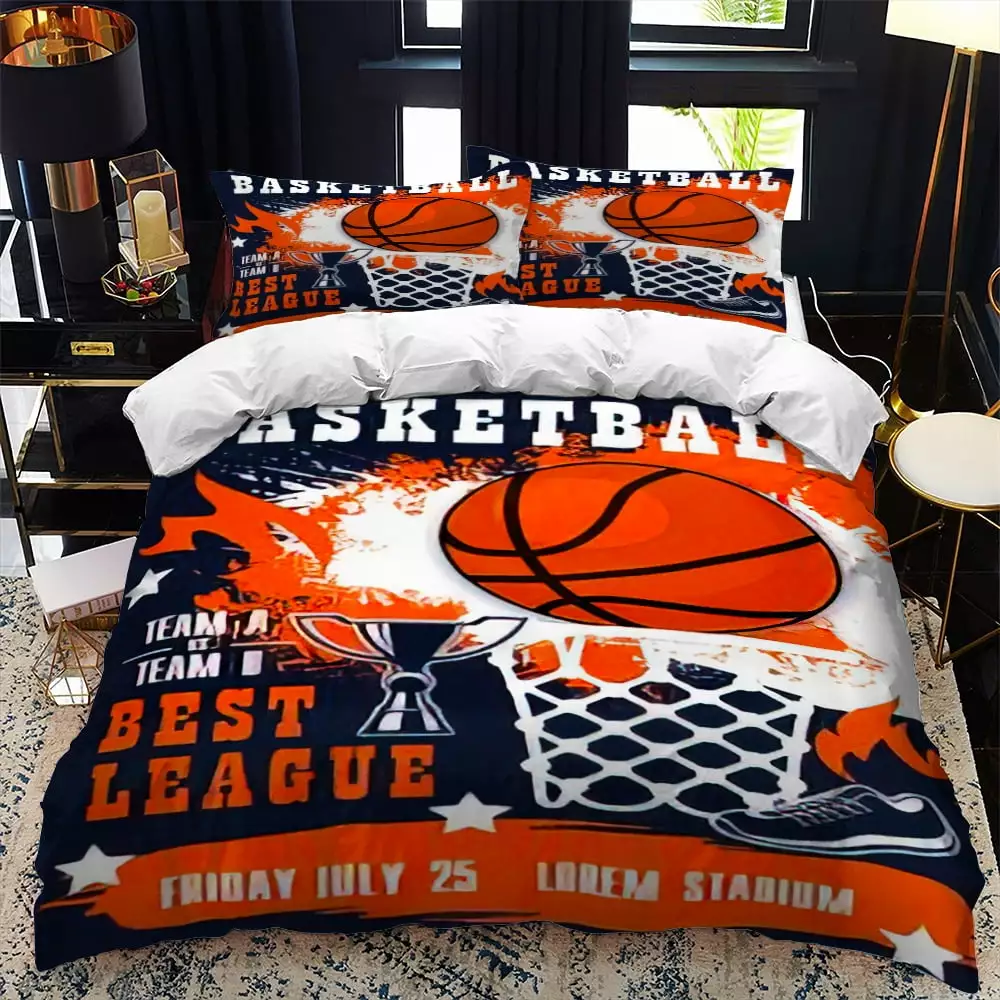 Basketball Print. Comforter Quilt Set Bedding Sets. for Boys Kids Teen